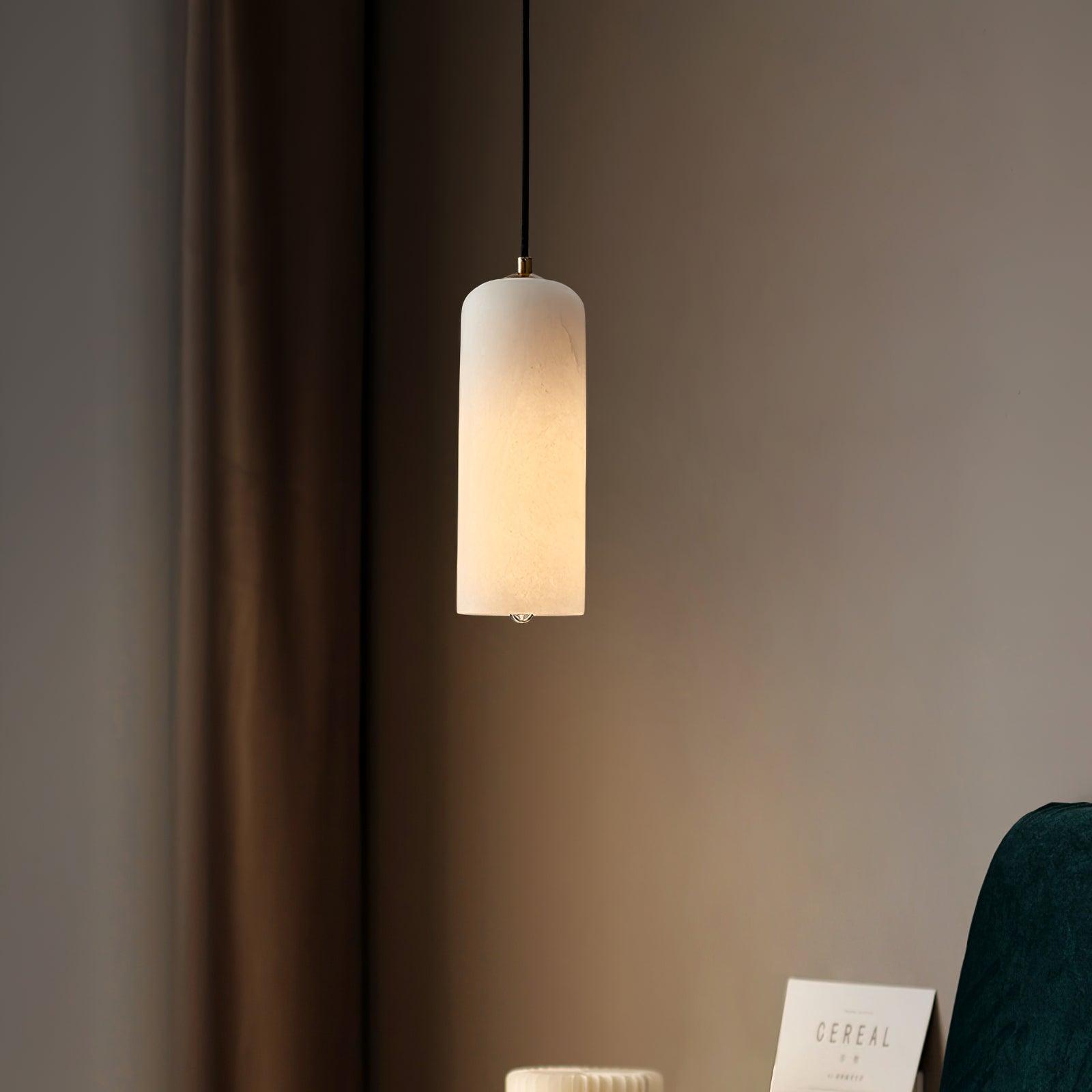 Zashayra Cylindrical Alabaster Pendant Light - Letslighting