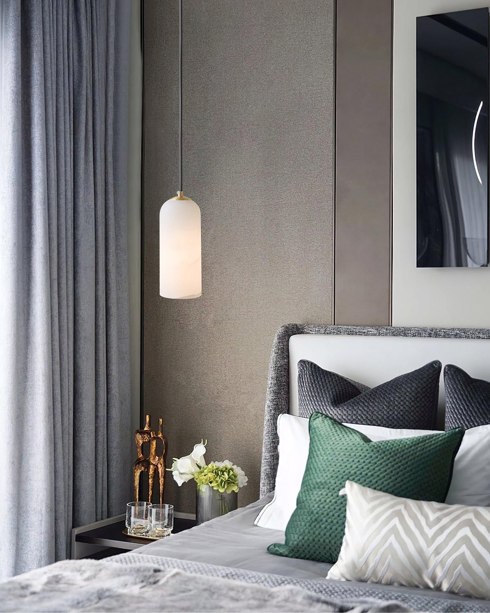 Zashayra Cylindrical Alabaster Pendant Light - Letslighting