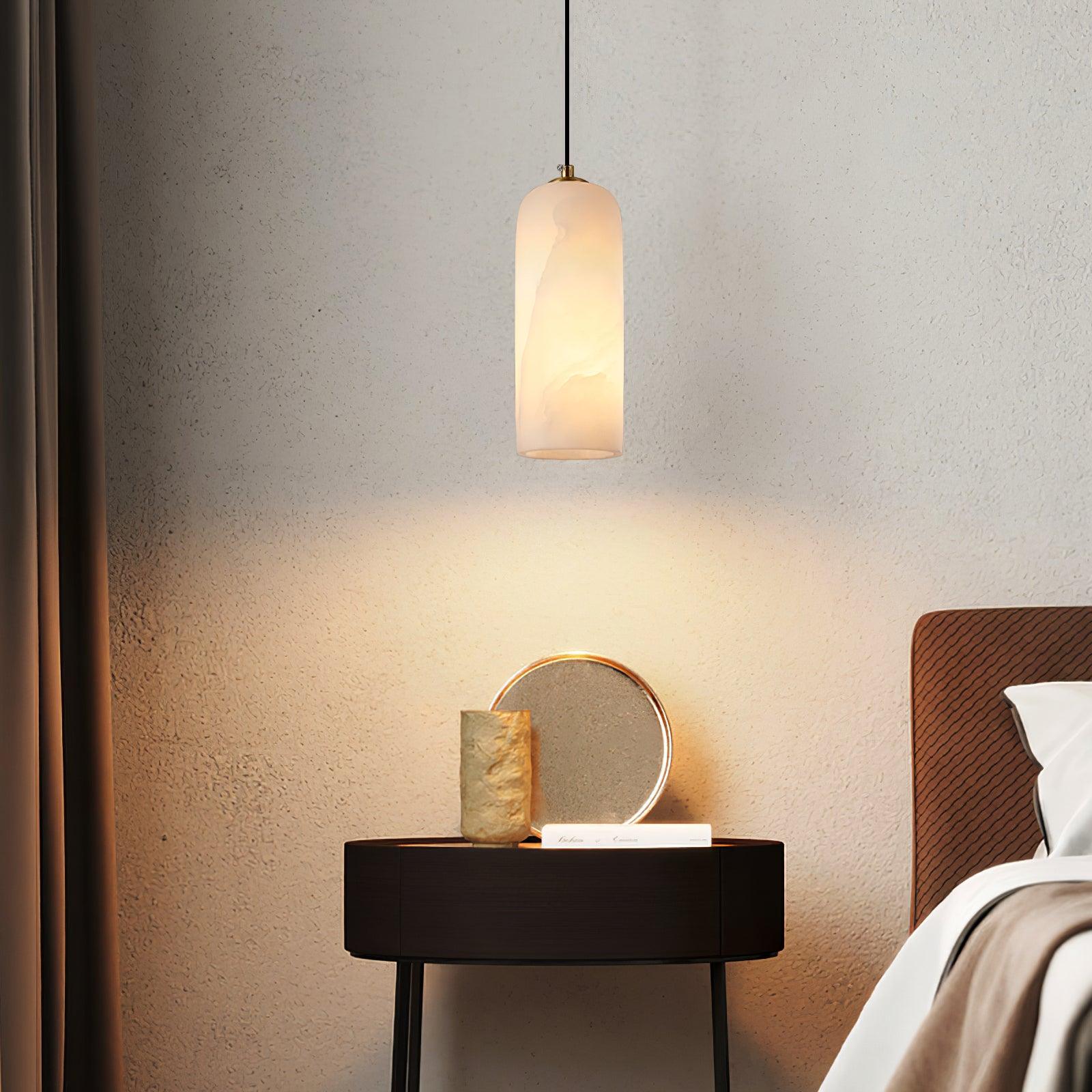 Zashayra Cylindrical Alabaster Pendant Light - Letslighting