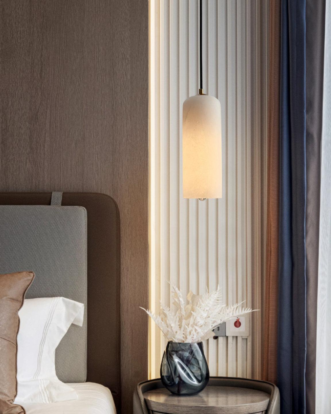 Zashayra Cylindrical Alabaster Pendant Light - Letslighting