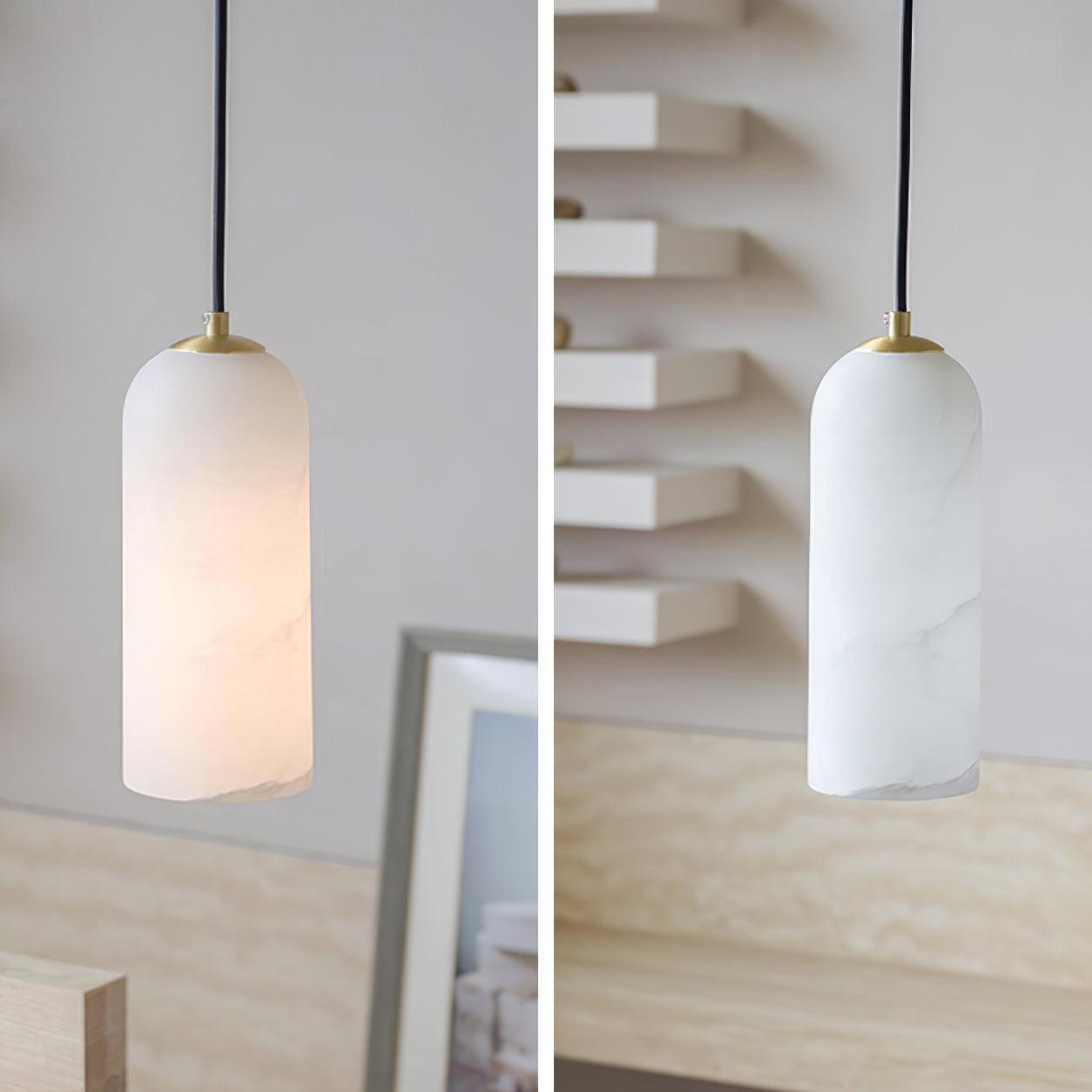 Zashayra Cylindrical Alabaster Pendant Light - Letslighting