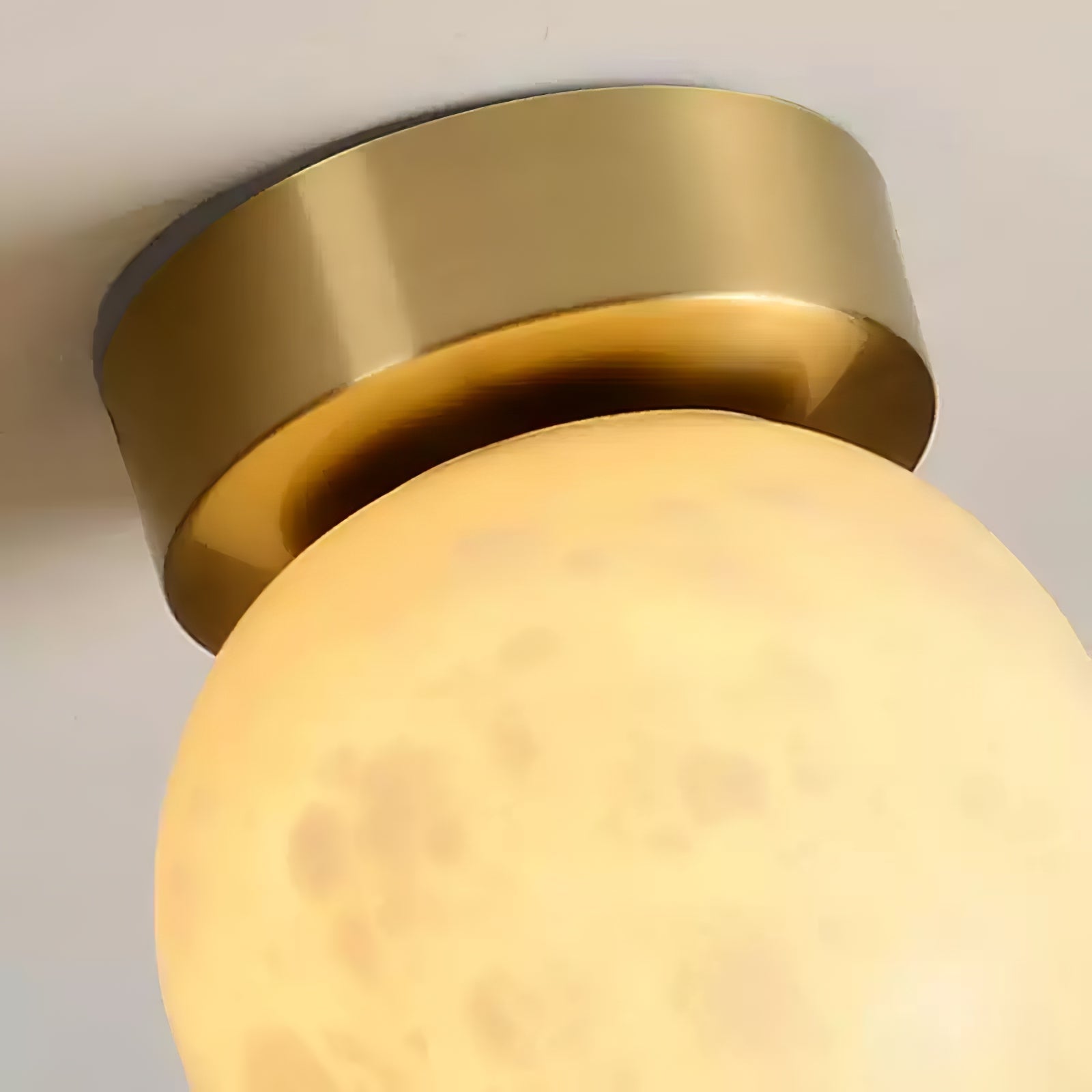 Otheyra Globe Brass Alabaster Ceiling Light - Letslighting