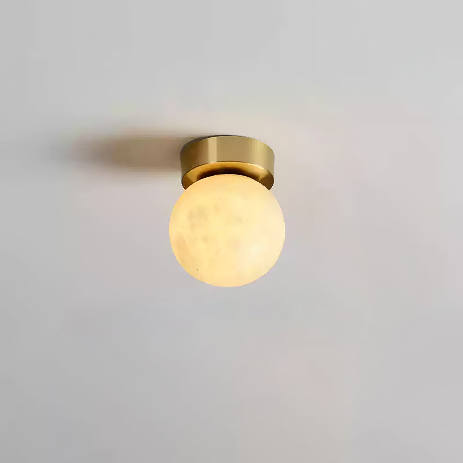 Otheyra Globe Brass Alabaster Ceiling Light - Letslighting