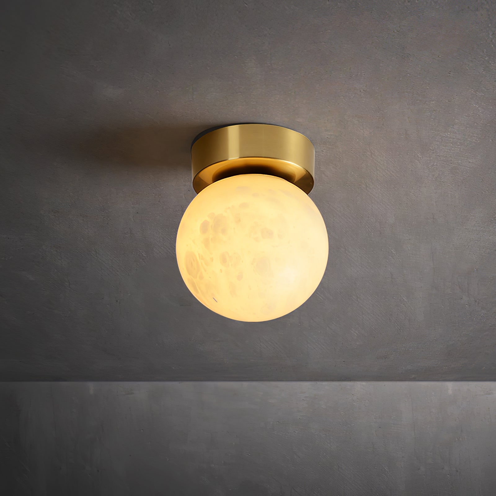 Otheyra Globe Brass Alabaster Ceiling Light - Letslighting