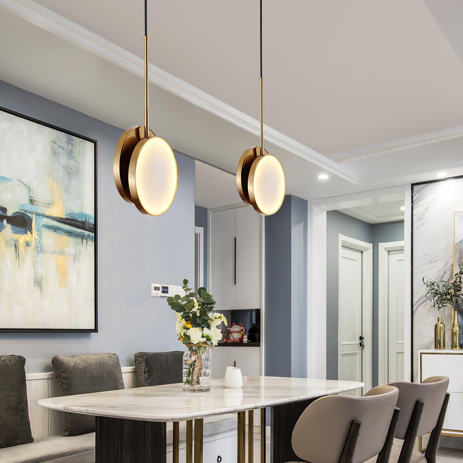 Synoryra Dual Disc Alabaster Pendant Light - Letslighting