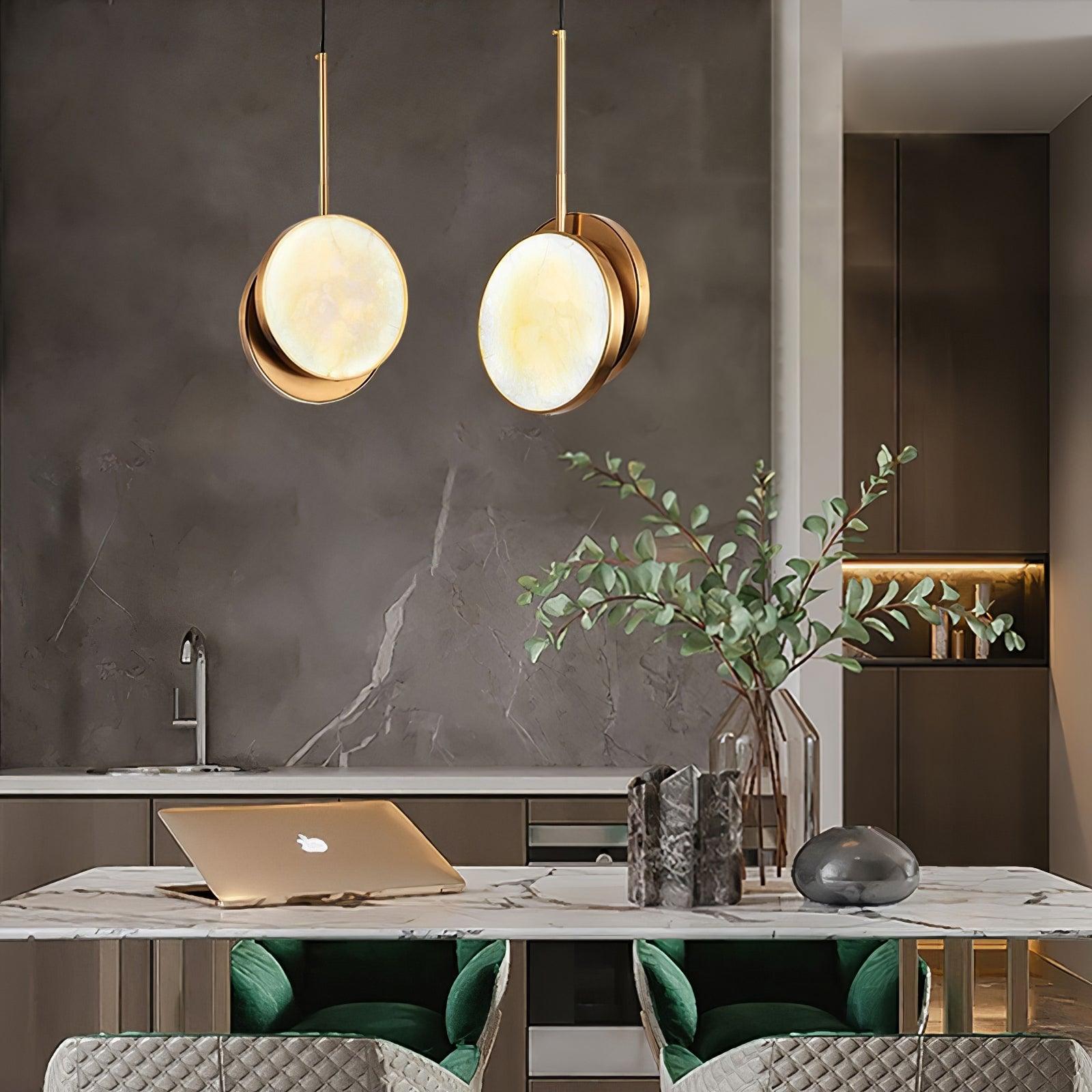Synoryra Dual Disc Alabaster Pendant Light - Letslighting