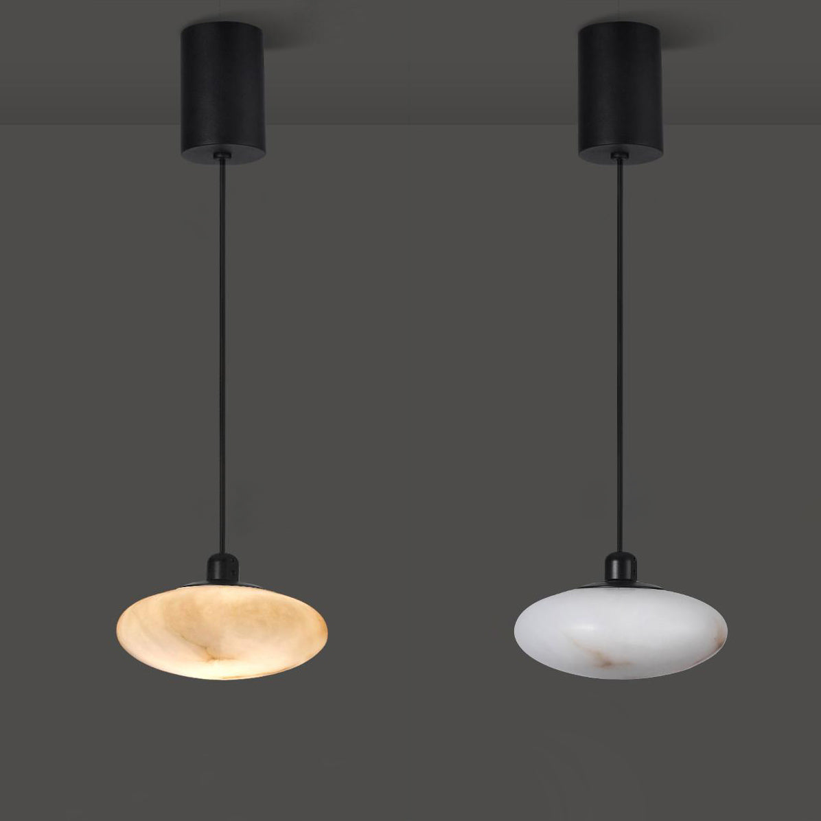 Cuthean Modern Minimalist Brass Alabaster Pendant Lamp - Lamp Copper