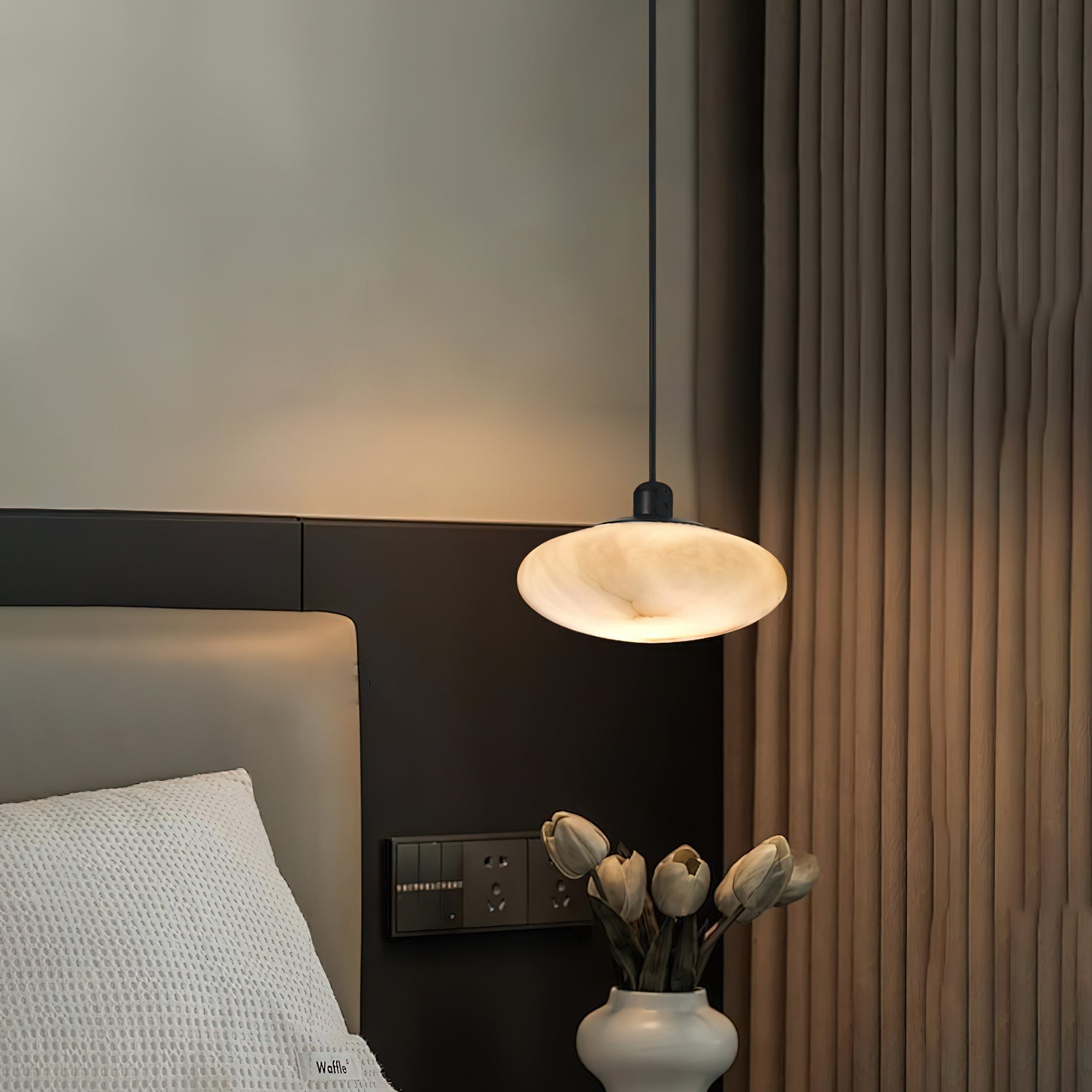 Cuthean Modern Minimalist Brass Alabaster Pendant Lamp - Lamp Copper