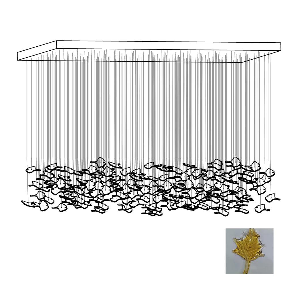 Syraean Multicolor Maple Leaf Metal Crystal Chandelier - Letslighting