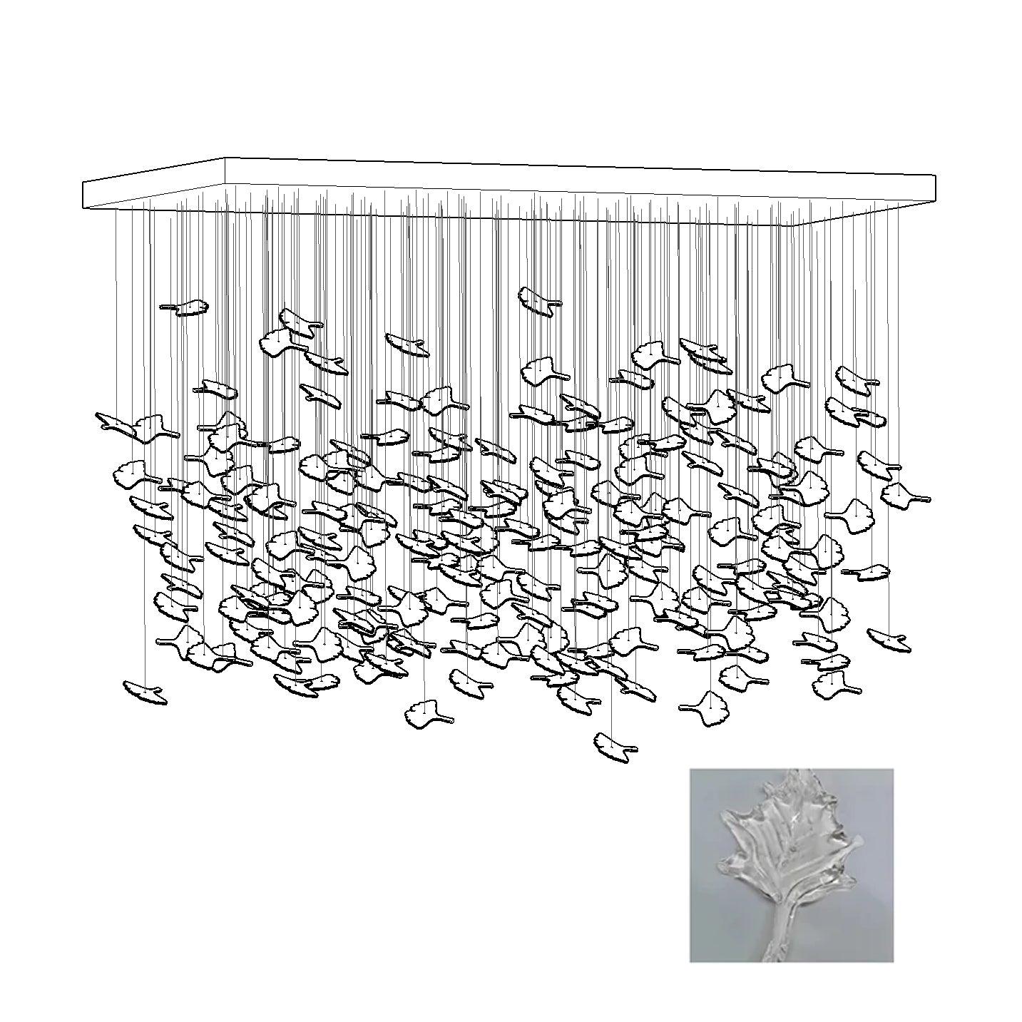 Syraean Multicolor Maple Leaf Metal Crystal Chandelier - Letslighting