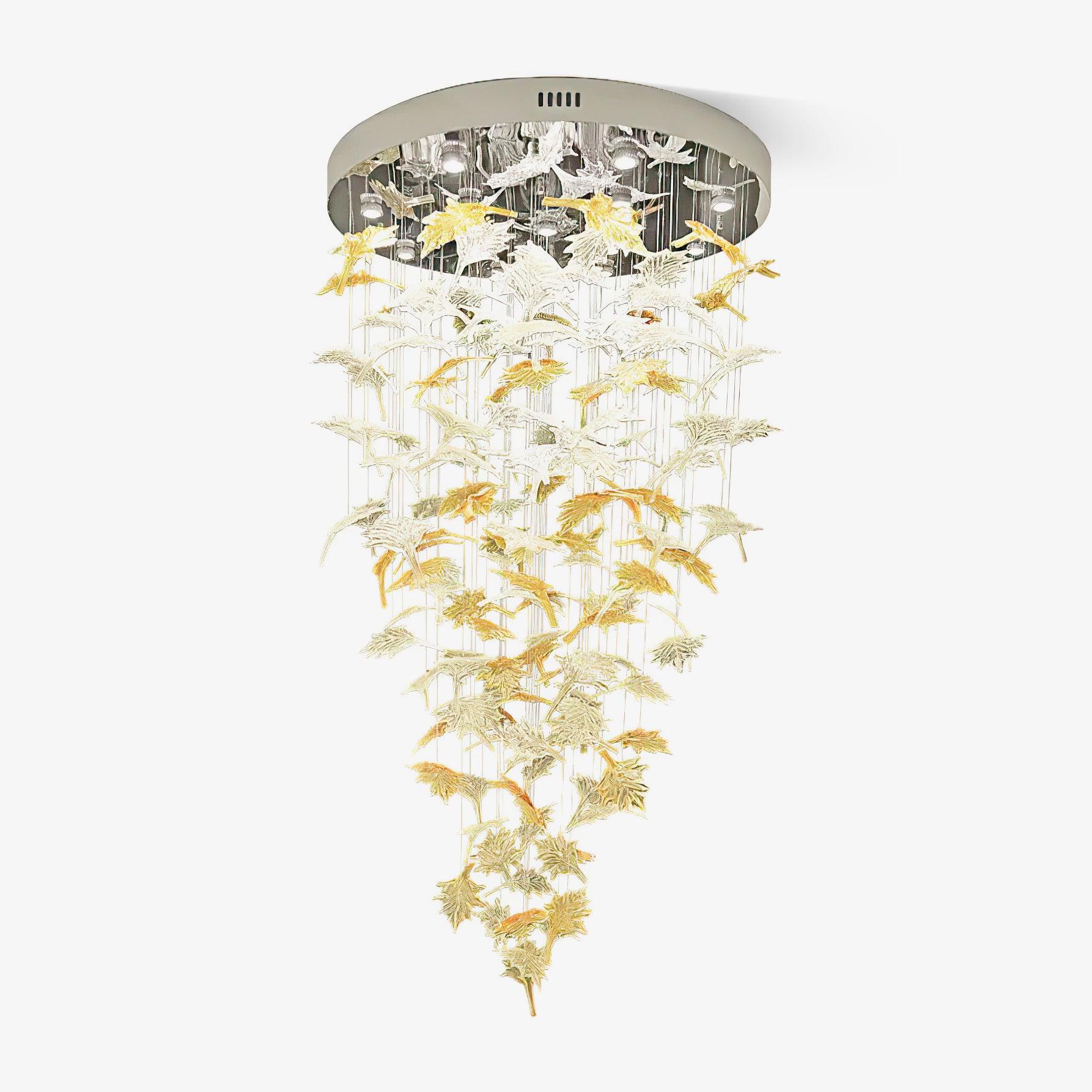 Syraean Multicolor Maple Leaf Metal Crystal Chandelier - Letslighting