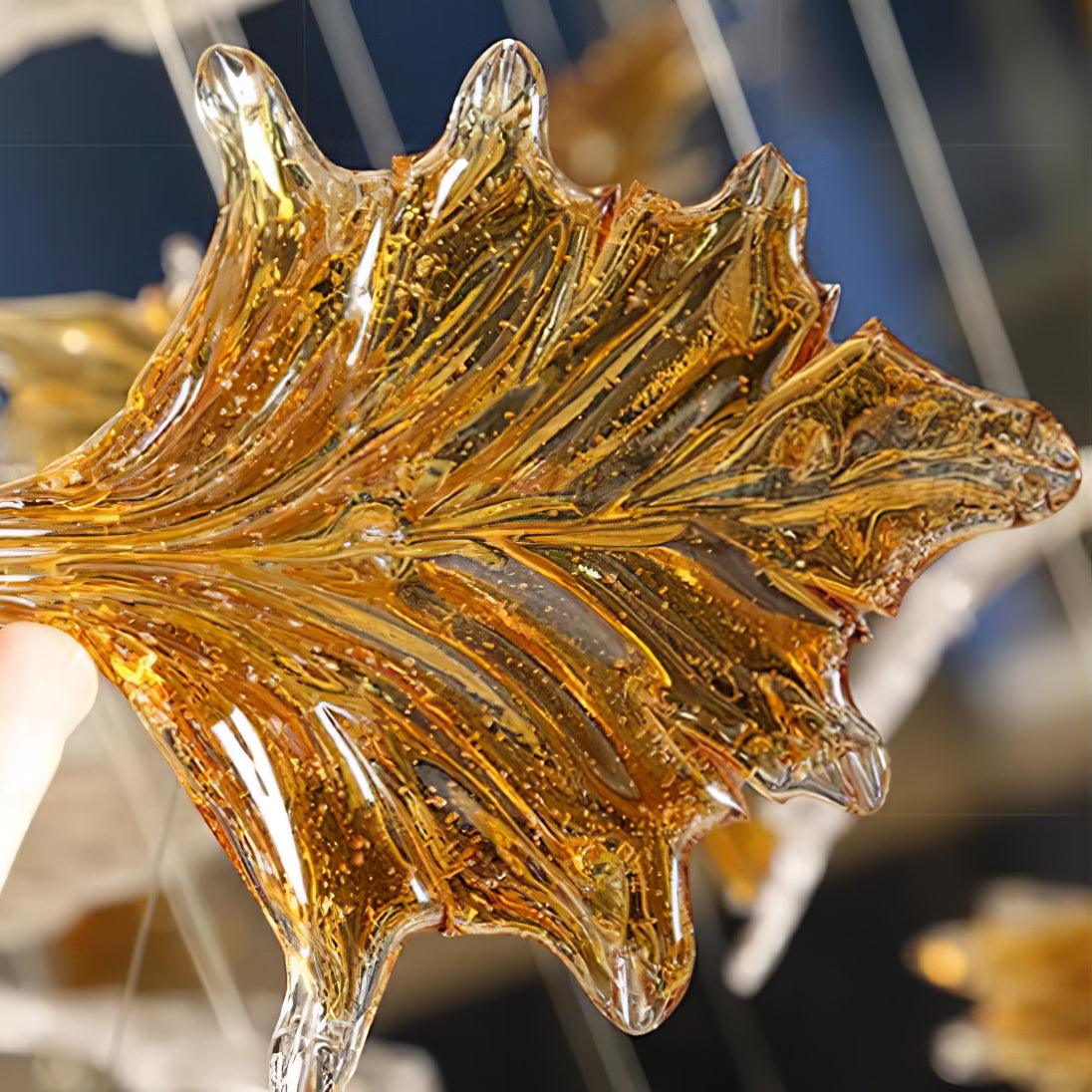 Syraean Multicolor Maple Leaf Metal Crystal Chandelier - Letslighting