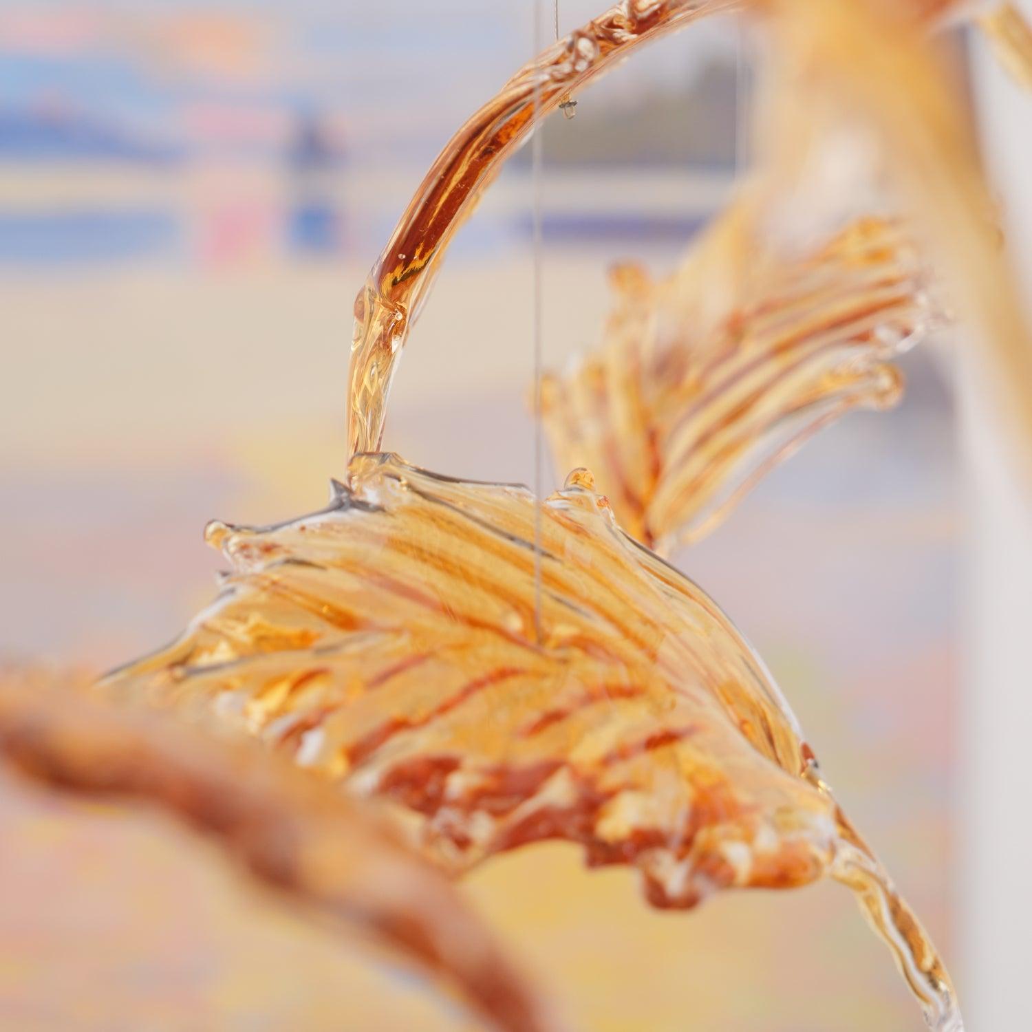 Syraean Multicolor Maple Leaf Metal Crystal Chandelier - Letslighting