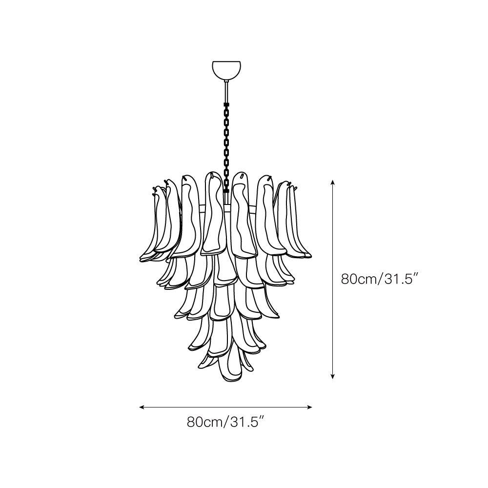 Alsorisra Postmodern Luxury Petal Glass Chandelier - Lamp Copper