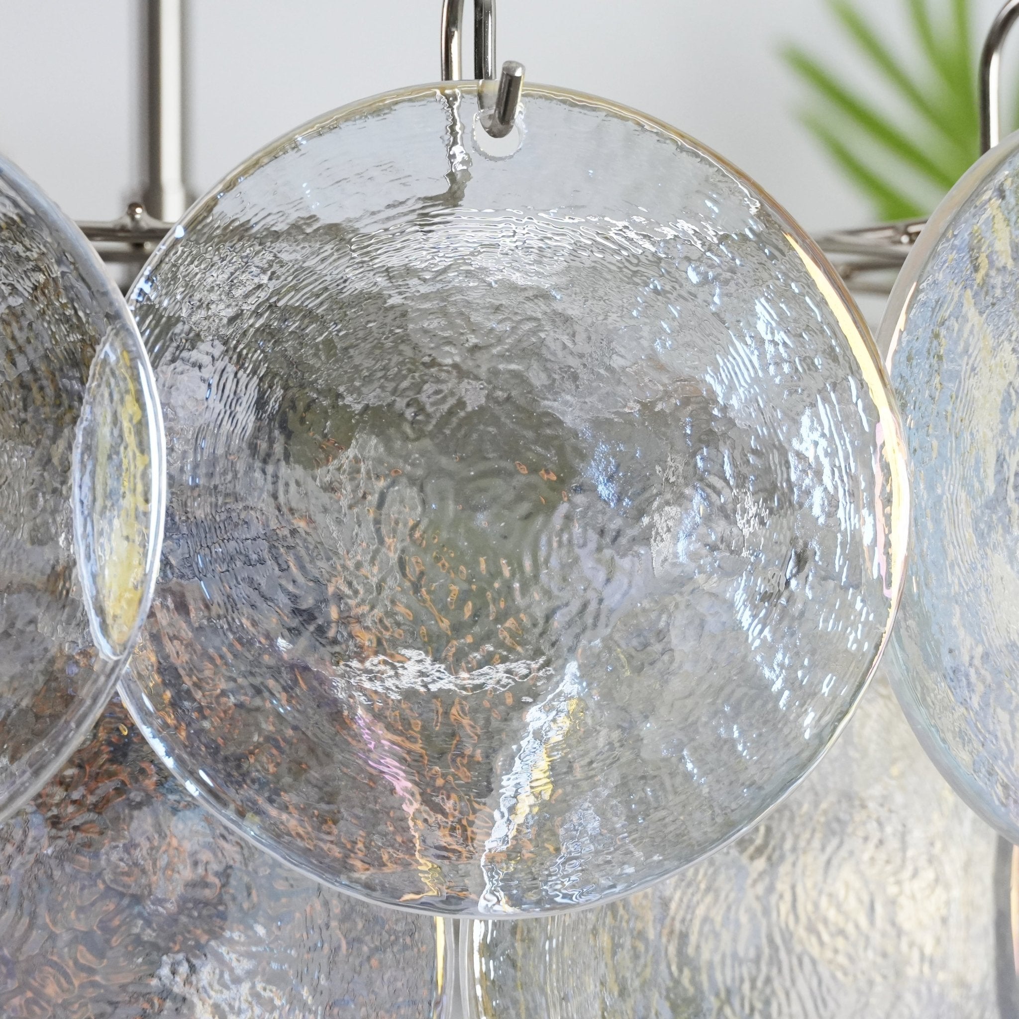 Aurora Chandelier Iridescent Murano Glass Disc - Letslighting
