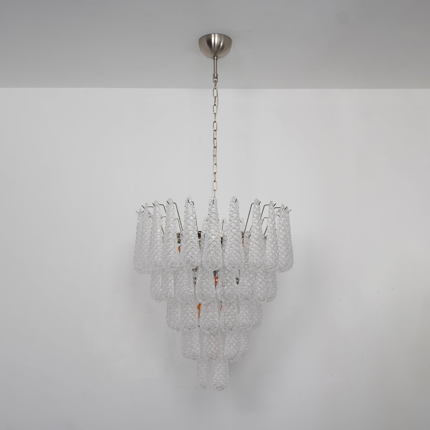 Aurora Chandelier Clear Droplets Murano Glass Waterfall Diamond - Letslighting