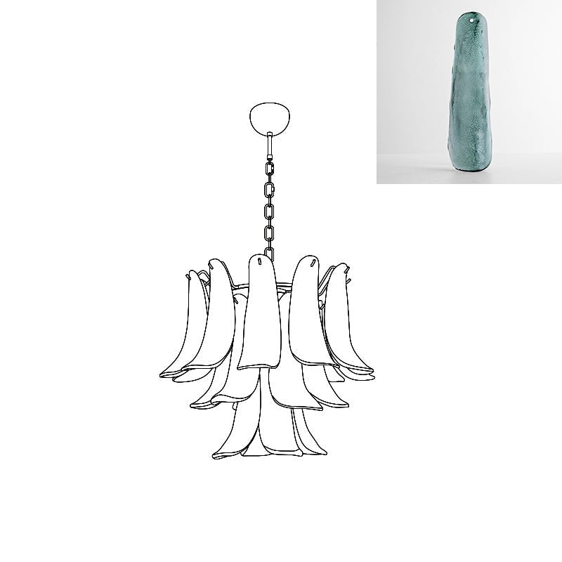 Aurora Chandelier Murano Glass Petals Vintage - Letslighting