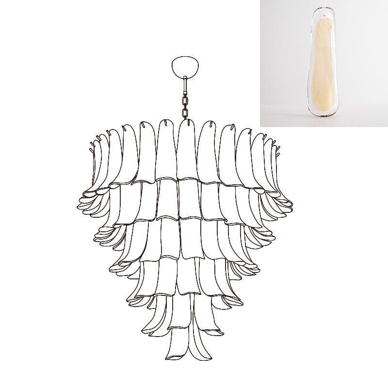 Aurora Chandelier Murano Glass Petals Vintage - Letslighting