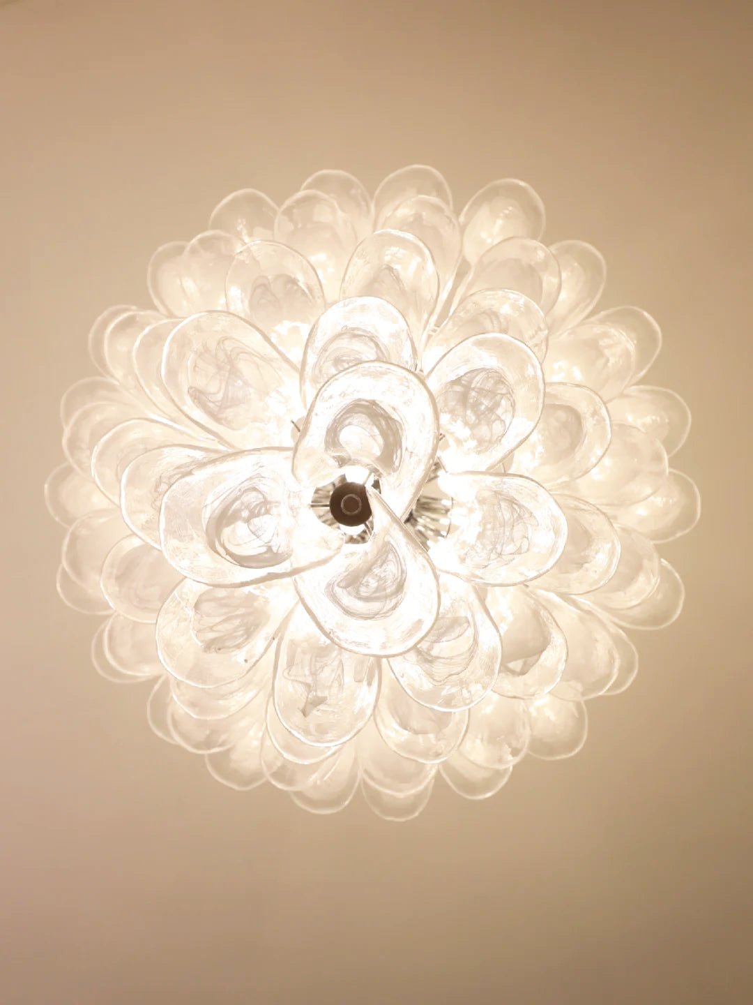 Aurora Chandelier Clear Murano Glass Petal Vintage - Letslighting
