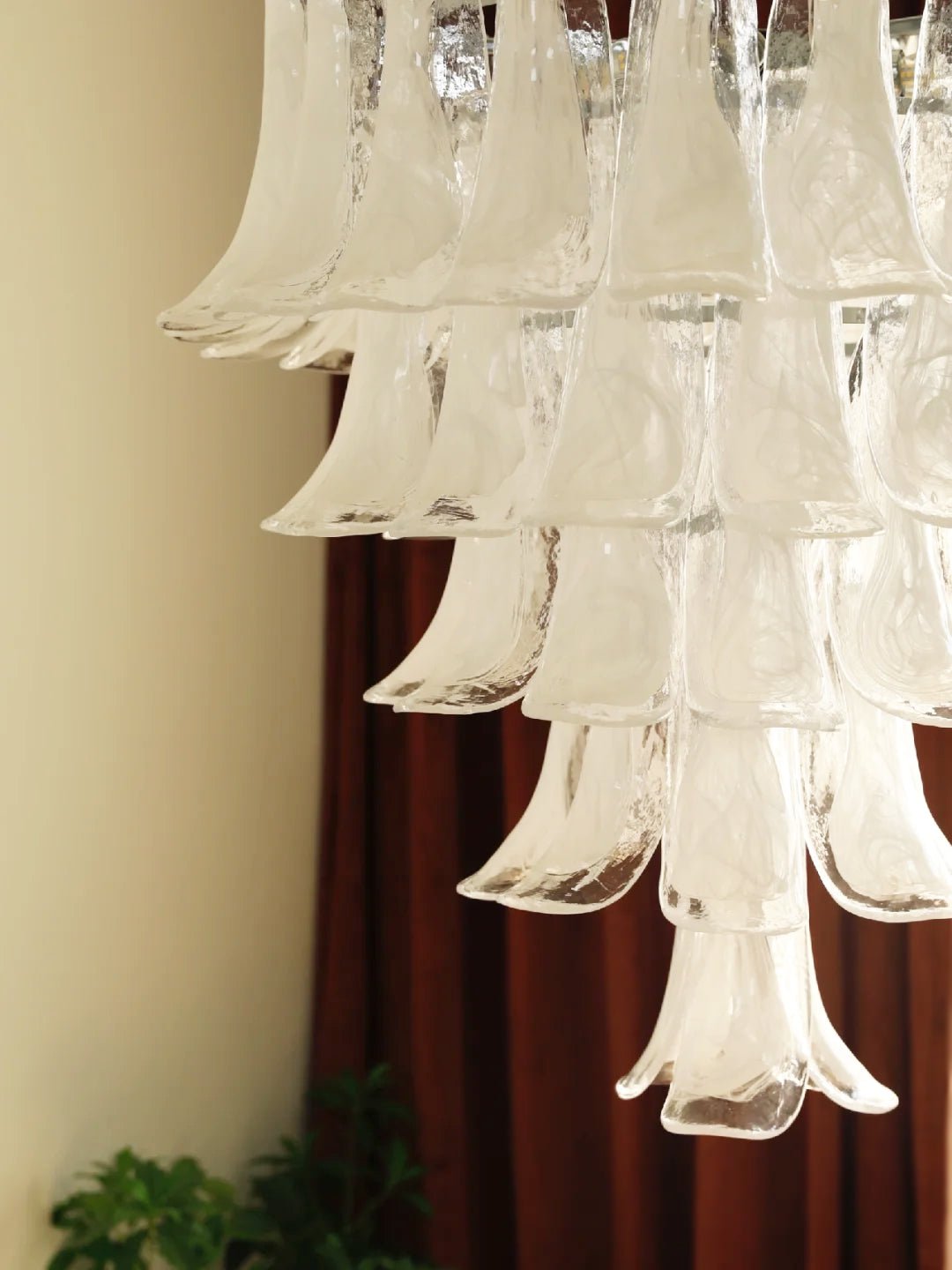 Aurora Chandelier Clear Murano Glass Petal Vintage - Letslighting