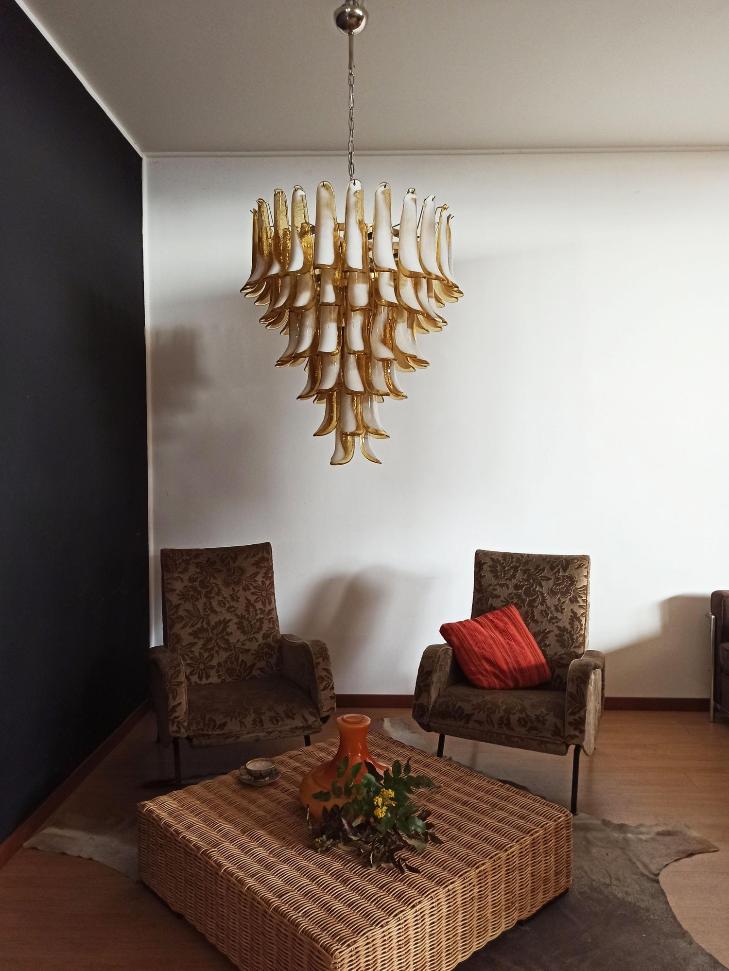 Alsorisra Postmodern Luxury Petal Glass Chandelier - Lamp Copper