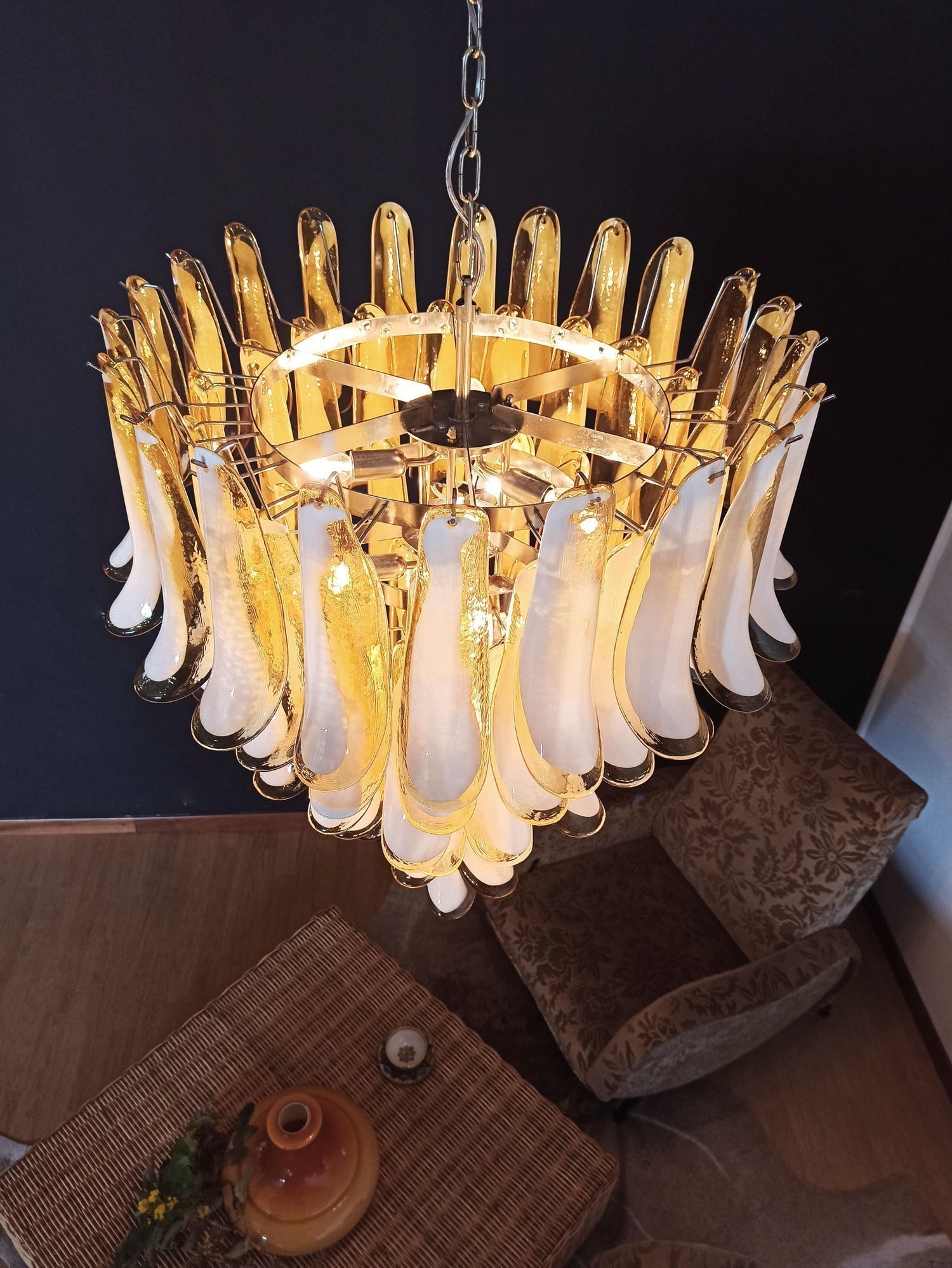 Alsorisra Postmodern Luxury Petal Glass Chandelier - Lamp Copper