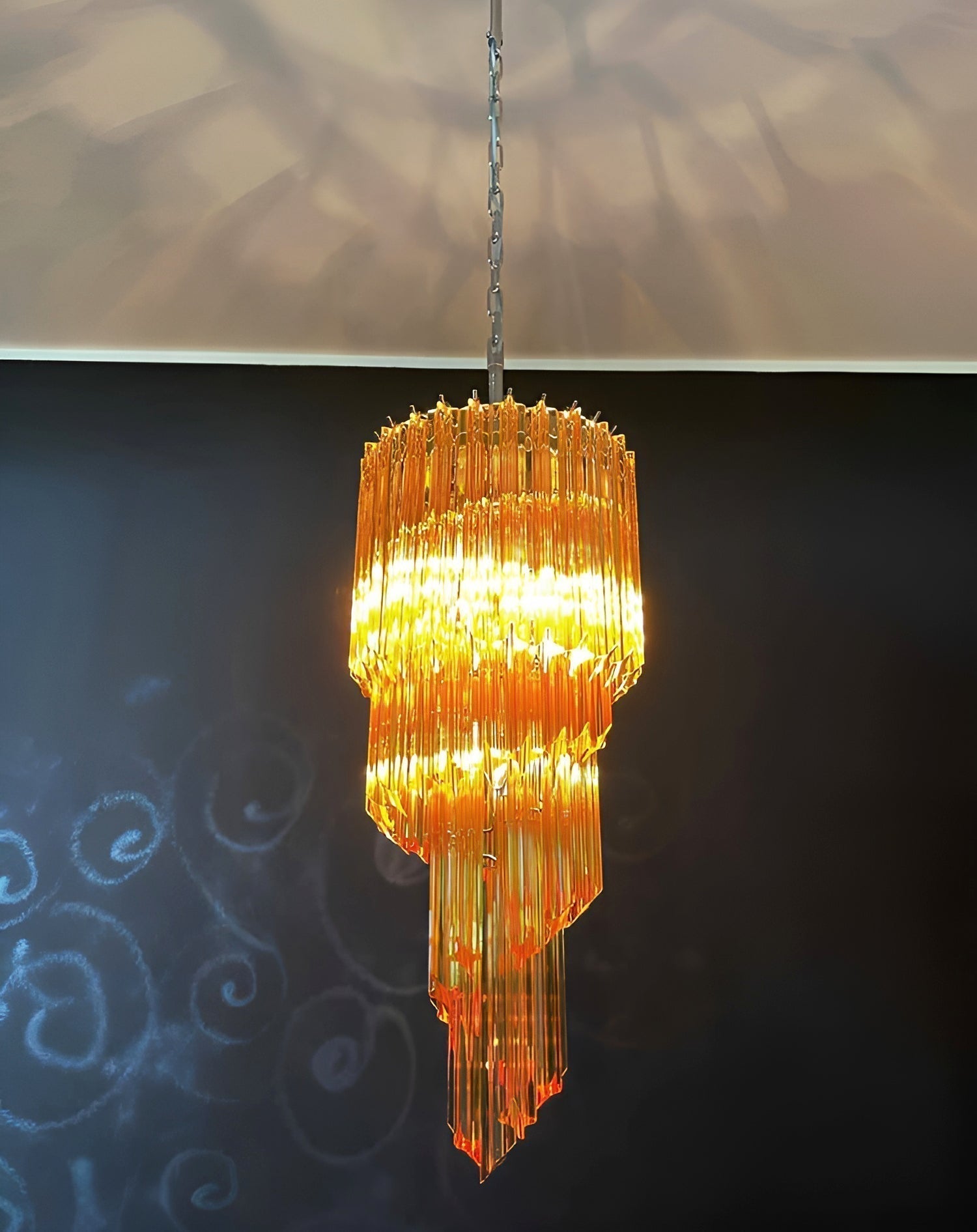 Aurora Chandelier Spiral Pink Prism Tiered - Letslighting