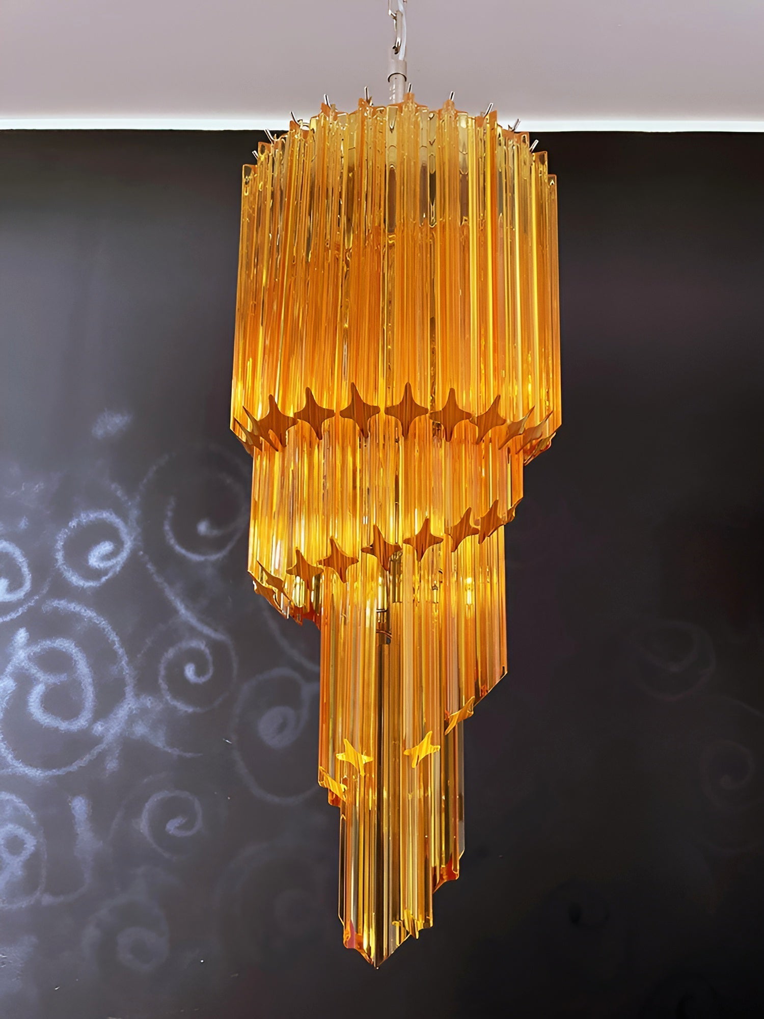 Aurora Chandelier Spiral Pink Prism Tiered - Letslighting