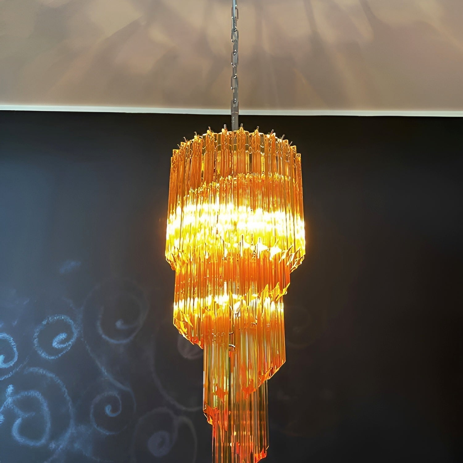 Aurora Chandelier Spiral Pink Prism Tiered - Letslighting