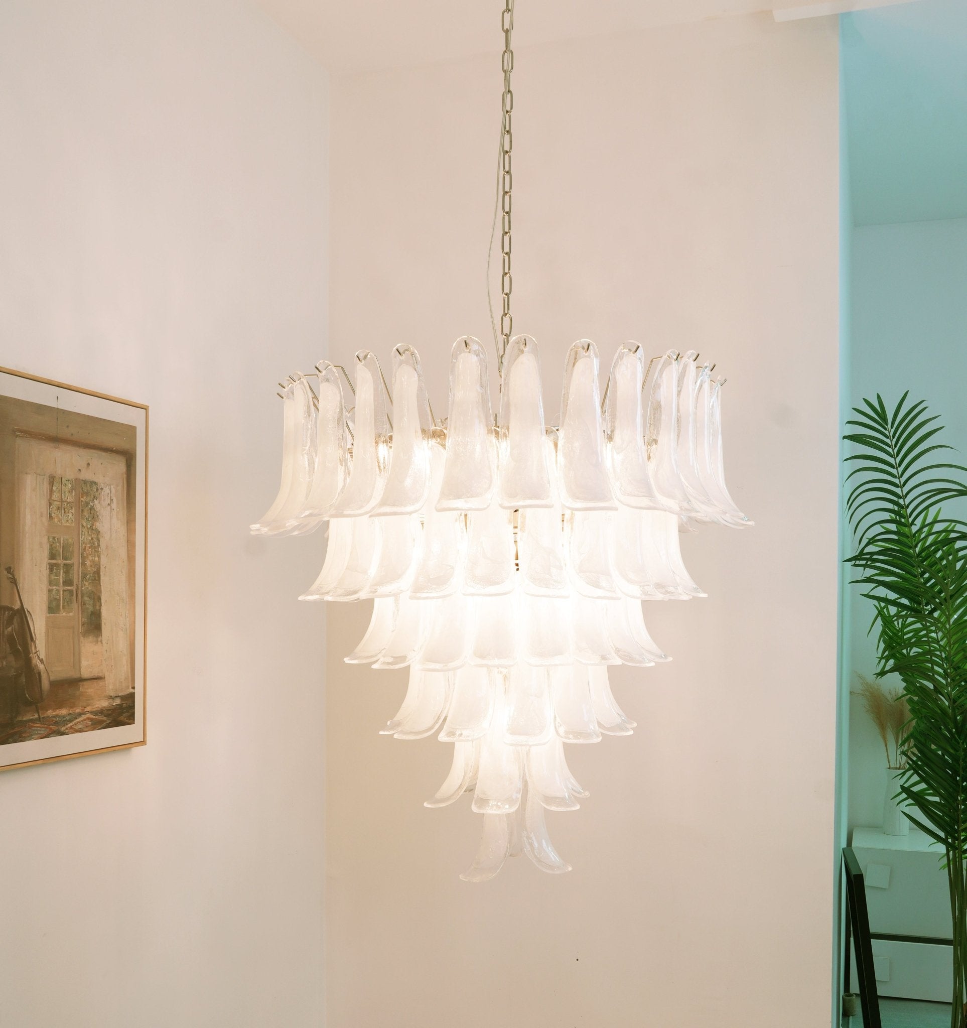 Aurora Chandelier Murano Glass Petals Vintage - Letslighting