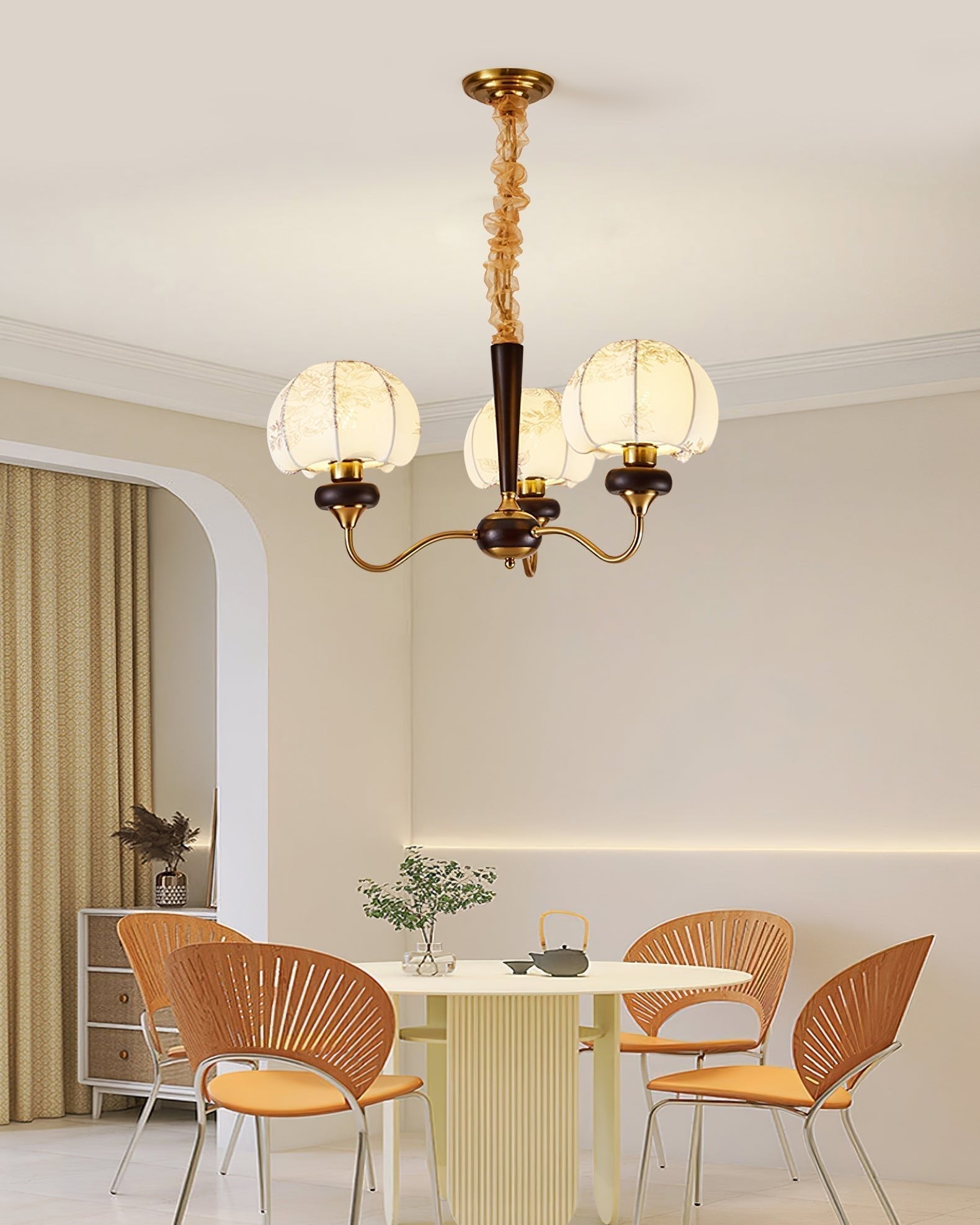 Orchid Vintage Fabric Chandelier - Letslighting