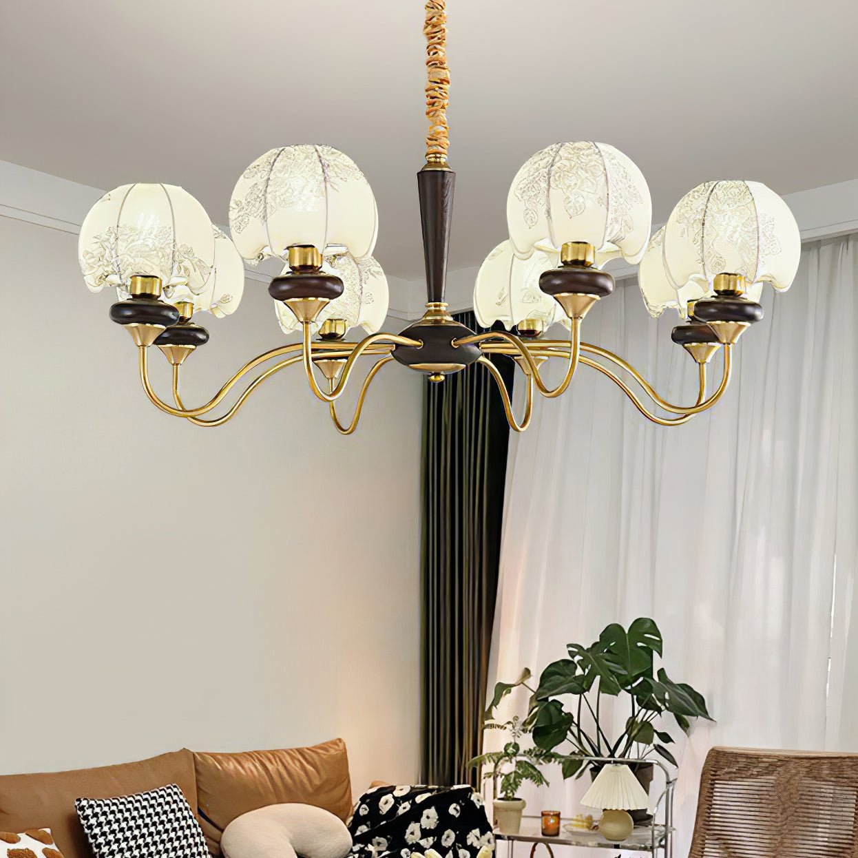 Orchid Vintage Fabric Chandelier - Letslighting