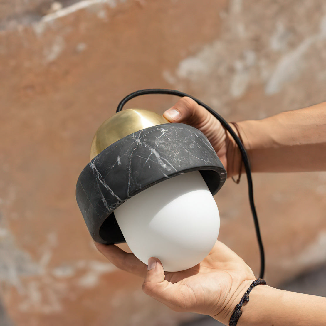 Elliren Modern Minimalist Marble Glass Pendant Lamp - Lamp Copper