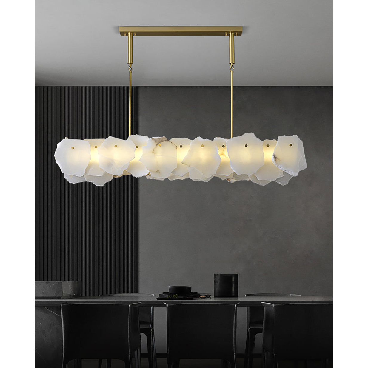 Catala Modern Minimalist Brass Alabaster Chandelier - Lamp Copper