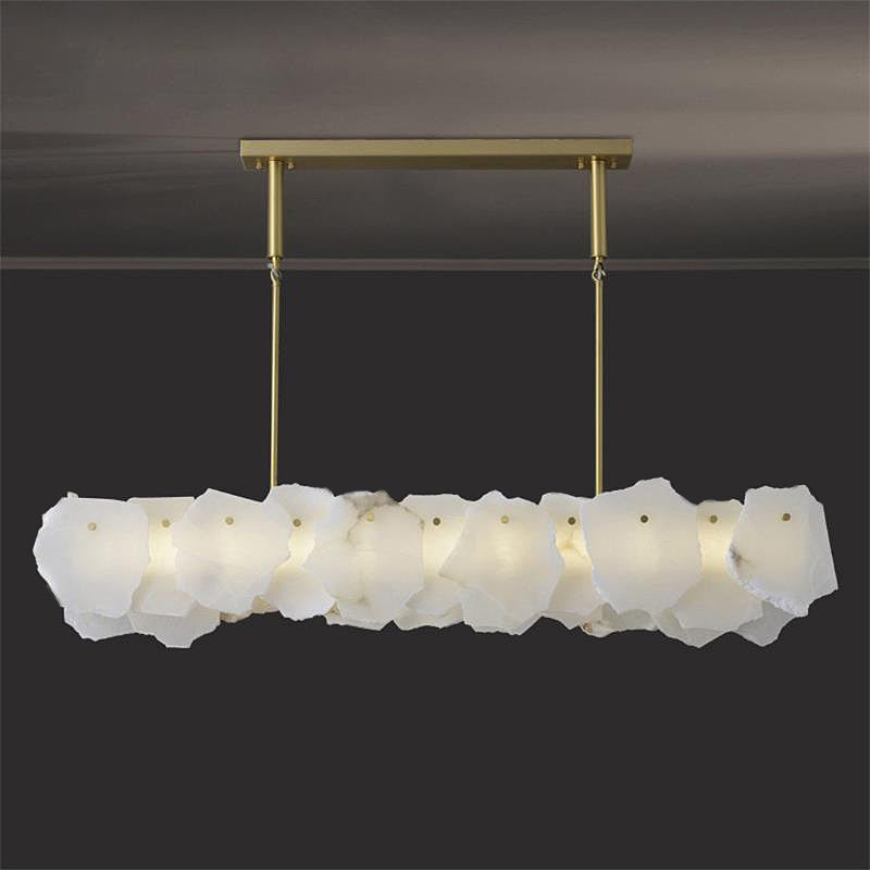Catala Modern Minimalist Brass Alabaster Chandelier - Lamp Copper