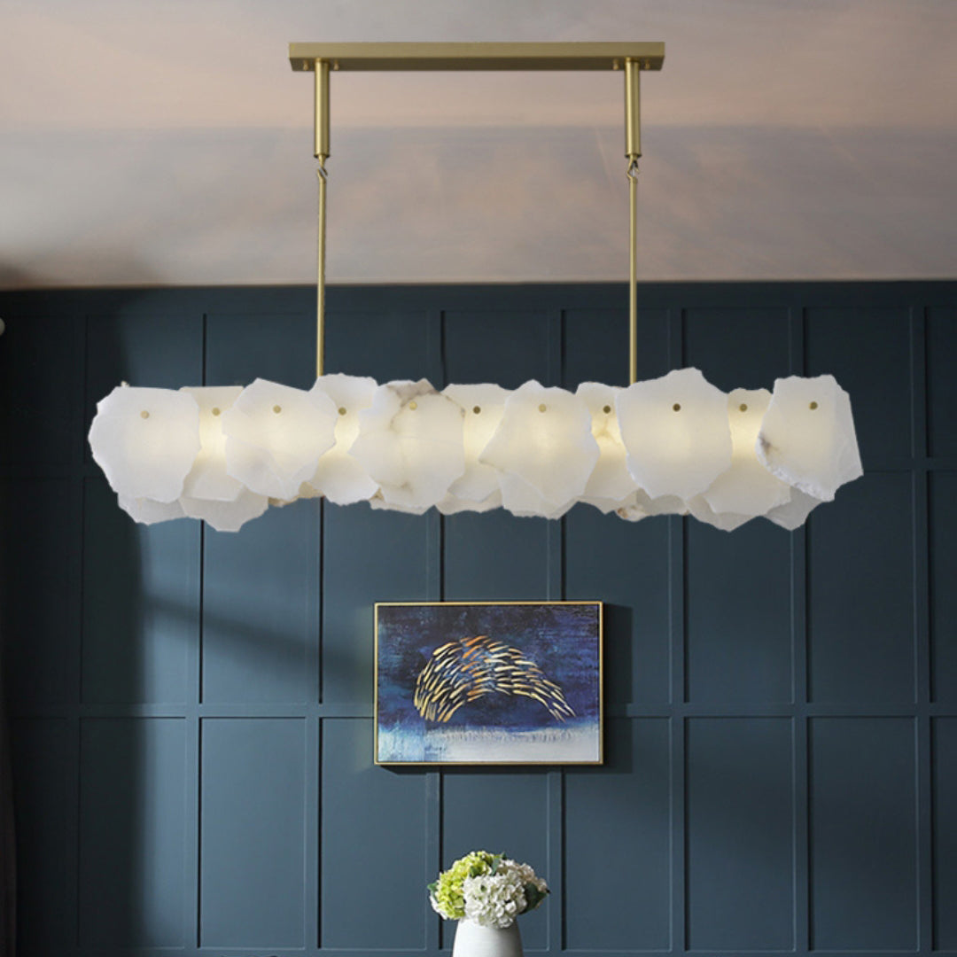 Catala Modern Minimalist Brass Alabaster Chandelier - Lamp Copper