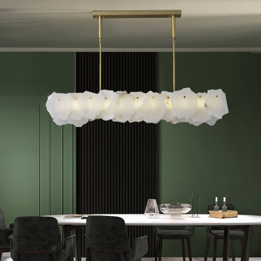 Catala Modern Minimalist Brass Alabaster Chandelier - Lamp Copper