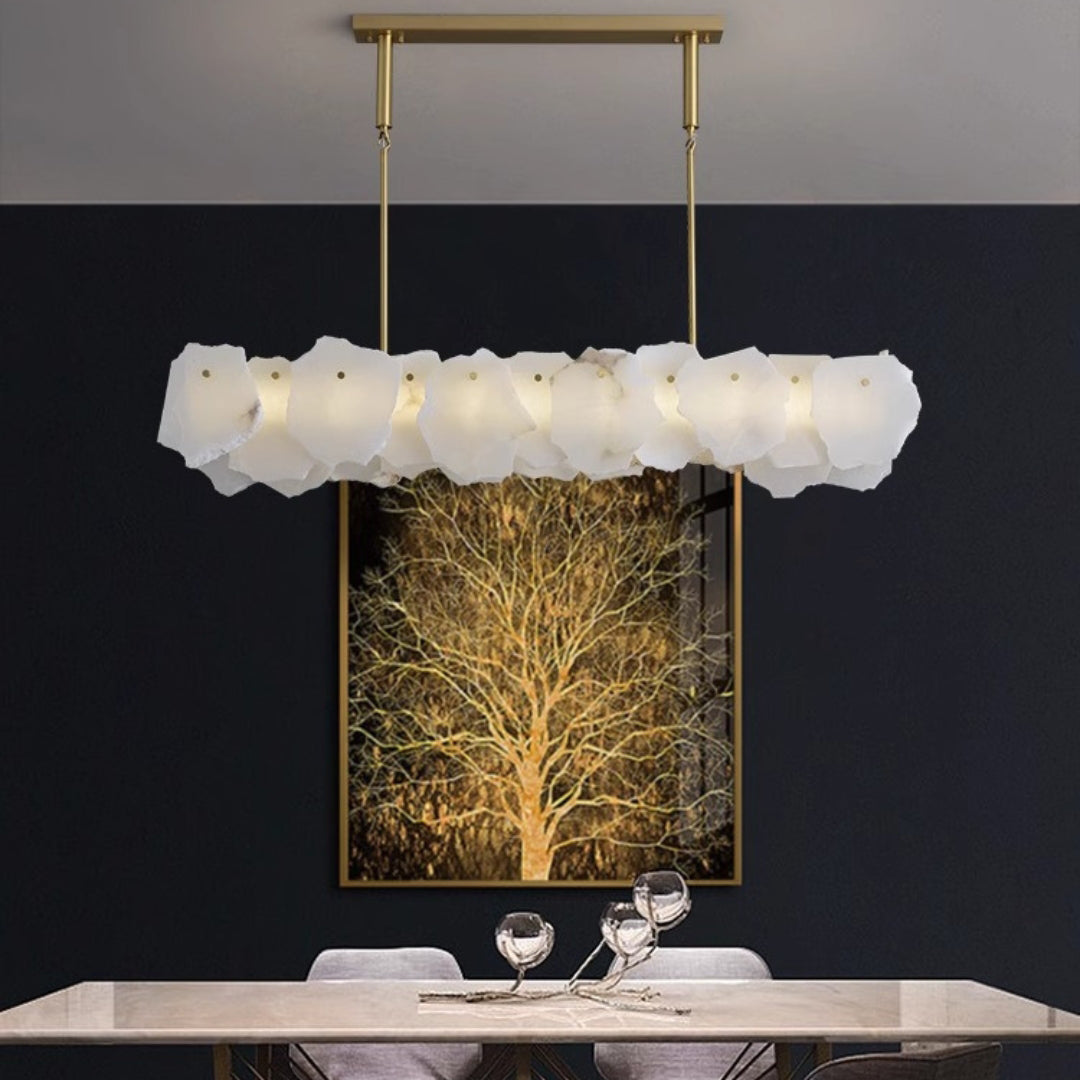 Catala Modern Minimalist Brass Alabaster Chandelier - Lamp Copper