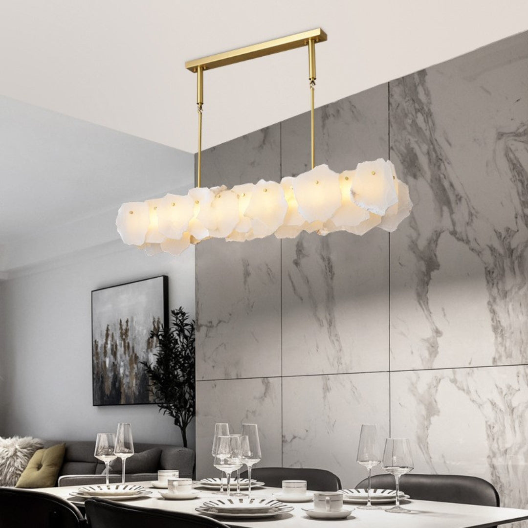 Catala Modern Minimalist Brass Alabaster Chandelier - Lamp Copper