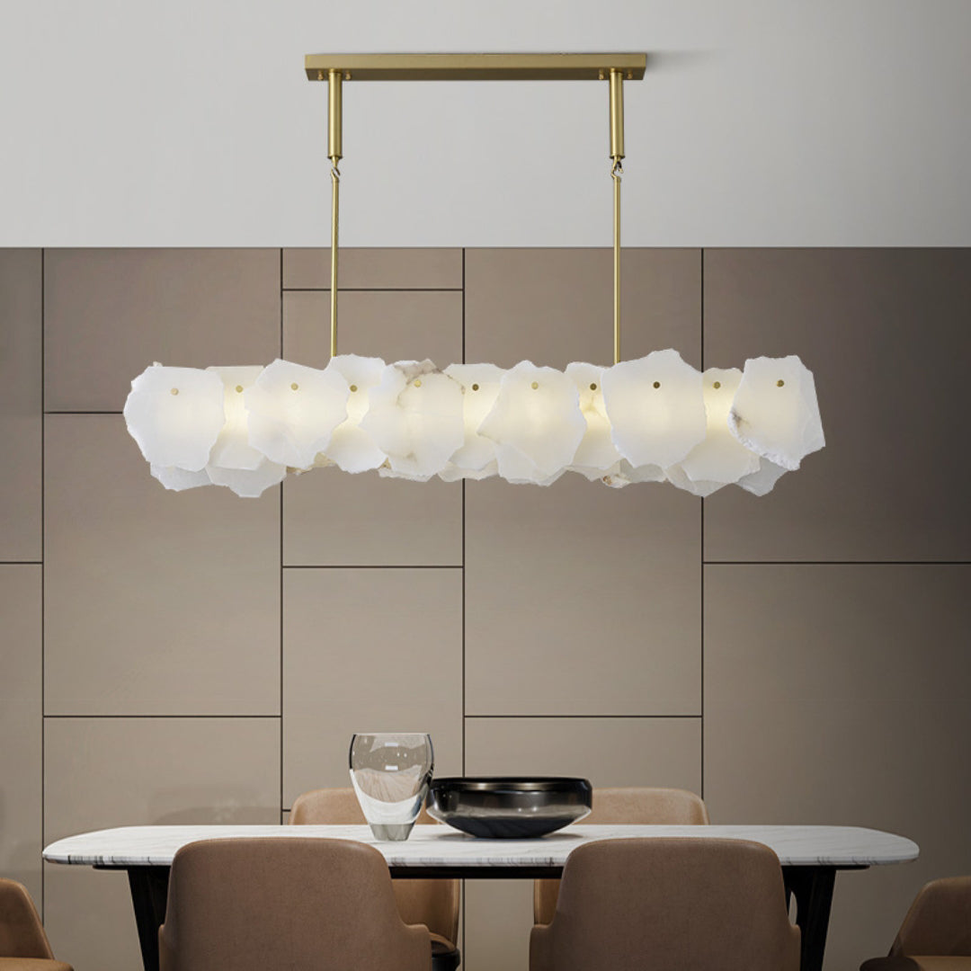 Catala Modern Minimalist Brass Alabaster Chandelier - Lamp Copper