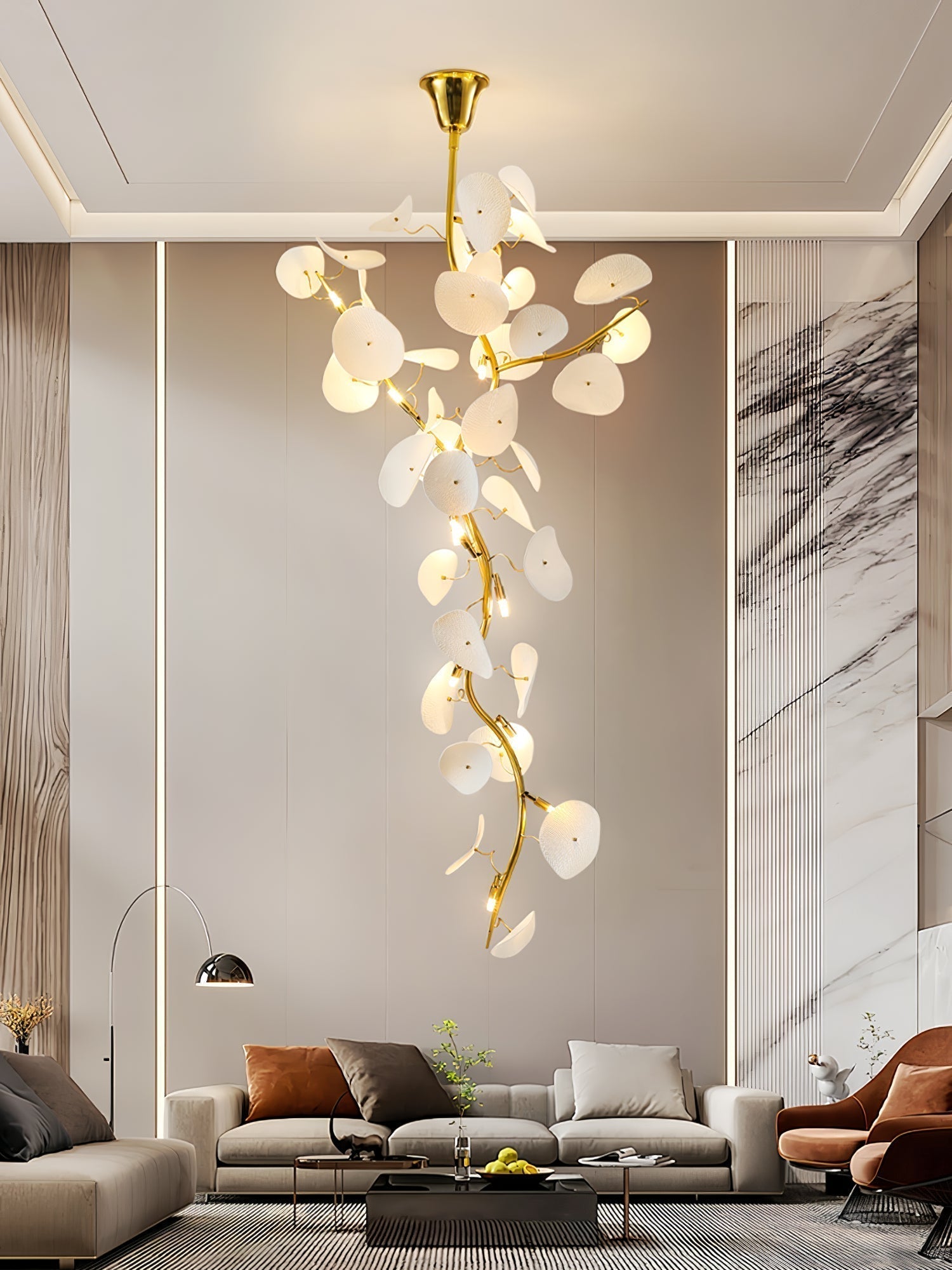 Orthair Branch Ceramic Brass Chandelier - Letslighting