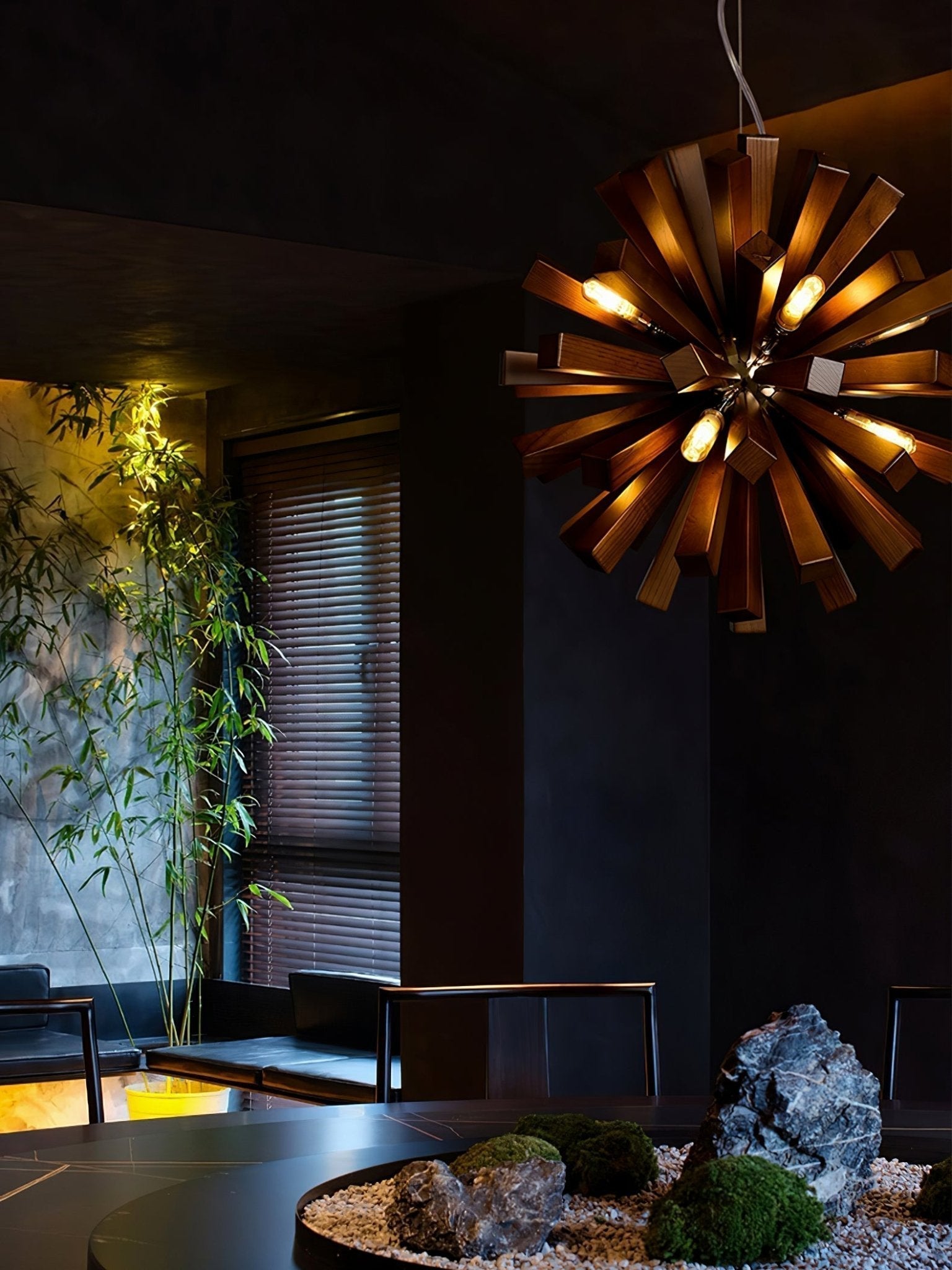 Nova Premium Nordic Art Burst Wood Metal Chandelier - Letslighting