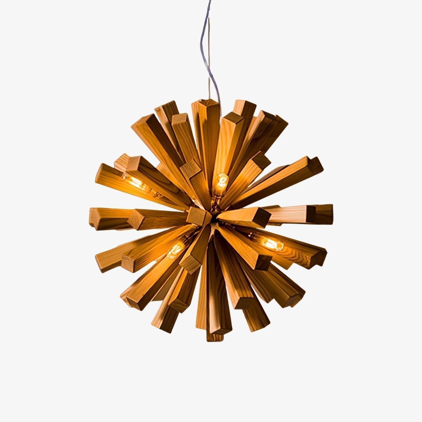 Nova Premium Nordic Art Burst Wood Metal Chandelier - Letslighting