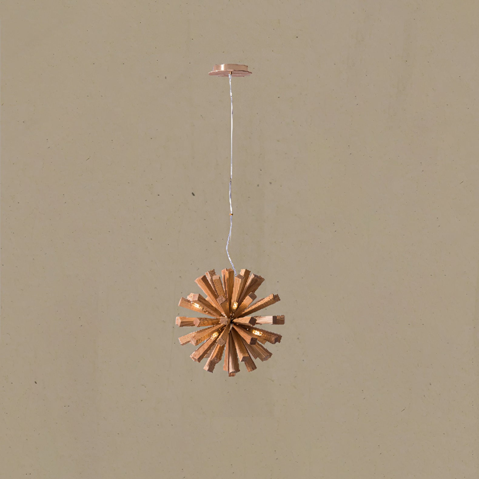 Nova Premium Nordic Art Burst Wood Metal Chandelier - Letslighting