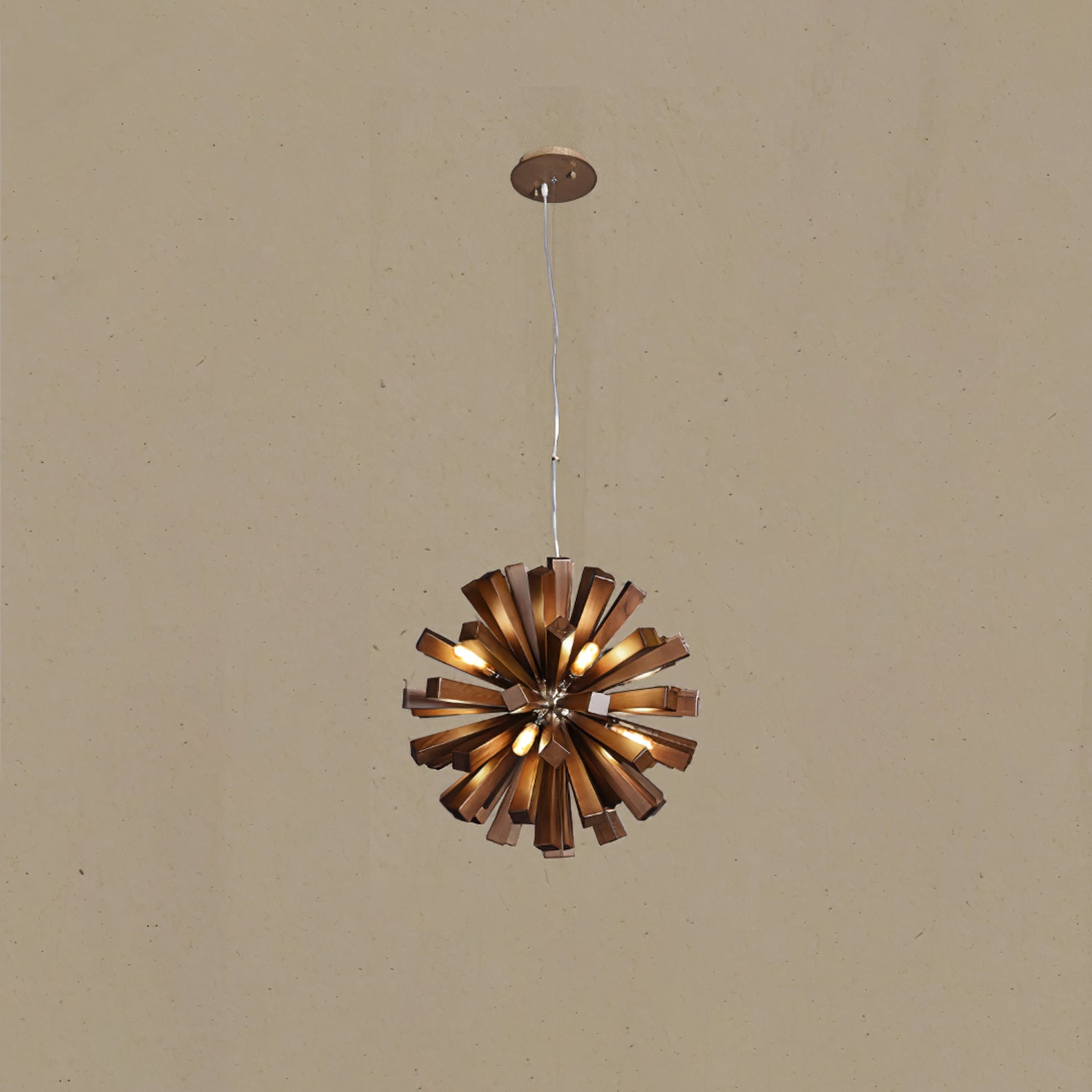 Nova Premium Nordic Art Burst Wood Metal Chandelier - Letslighting