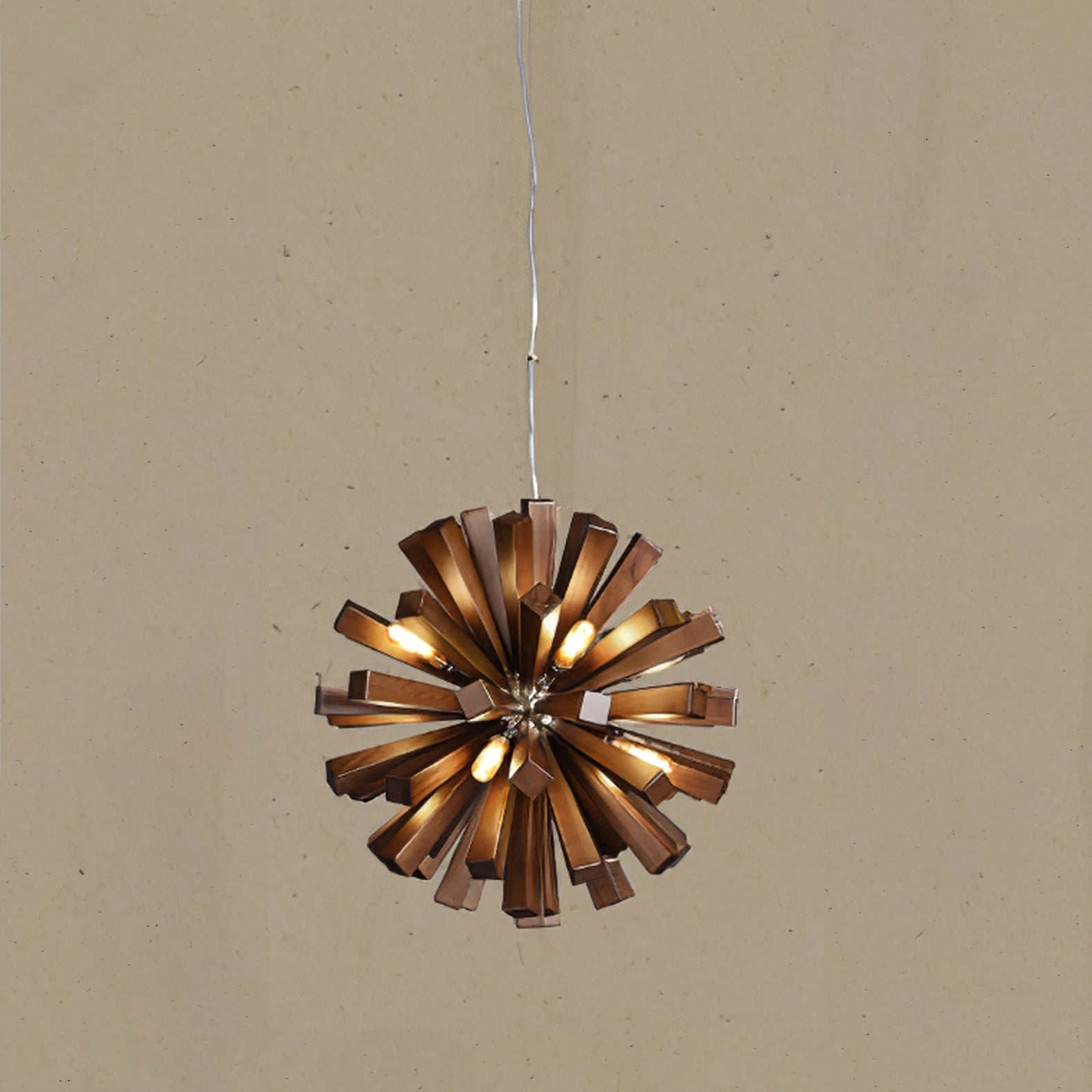 Nova Premium Nordic Art Burst Wood Metal Chandelier - Letslighting