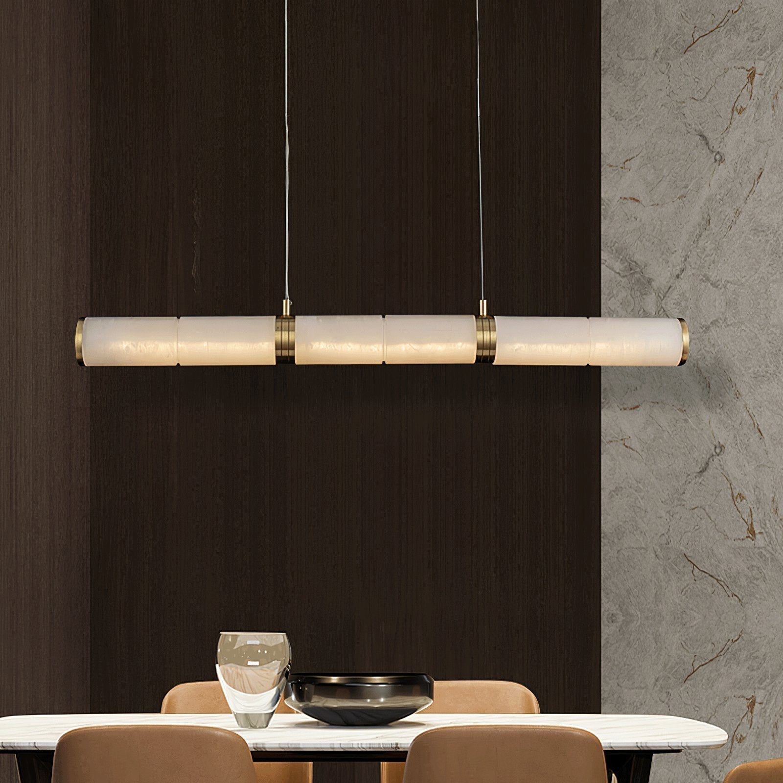 Eira Minimalist Alabaster Linear Pendant Light - Letslighting
