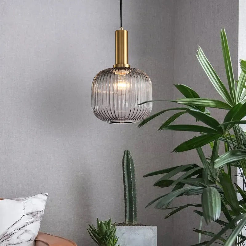 Hailie Retro Nórdica Lámpara Colgante Metal/Vidrio Gris/Verde