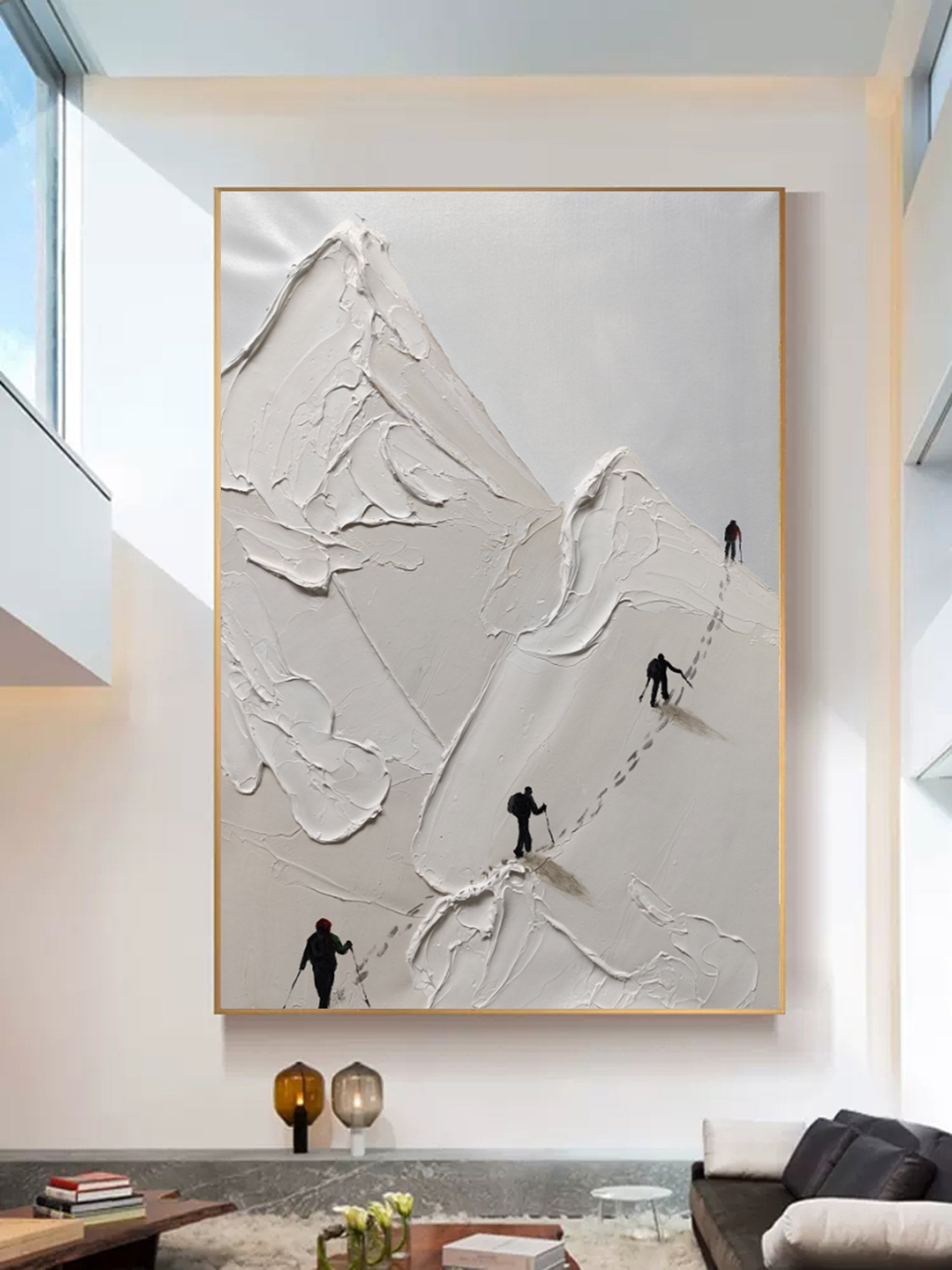 Skier Mural con Textura de Yeso - Letslighting