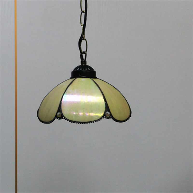 Tiffany Casa Rural LED Lámpara Colgante Metal Vidrio Dormitorio